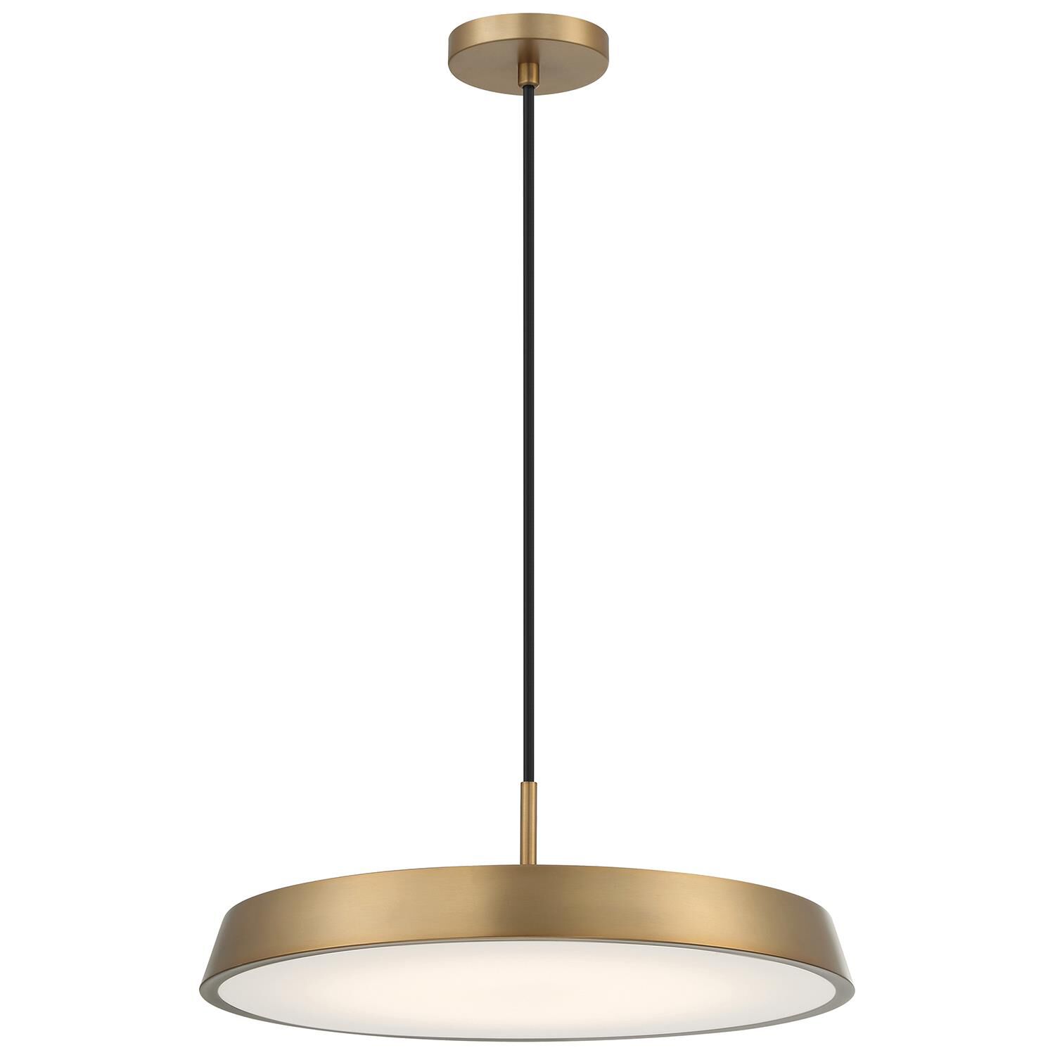 Shown in Brushed Gold finish and White glass