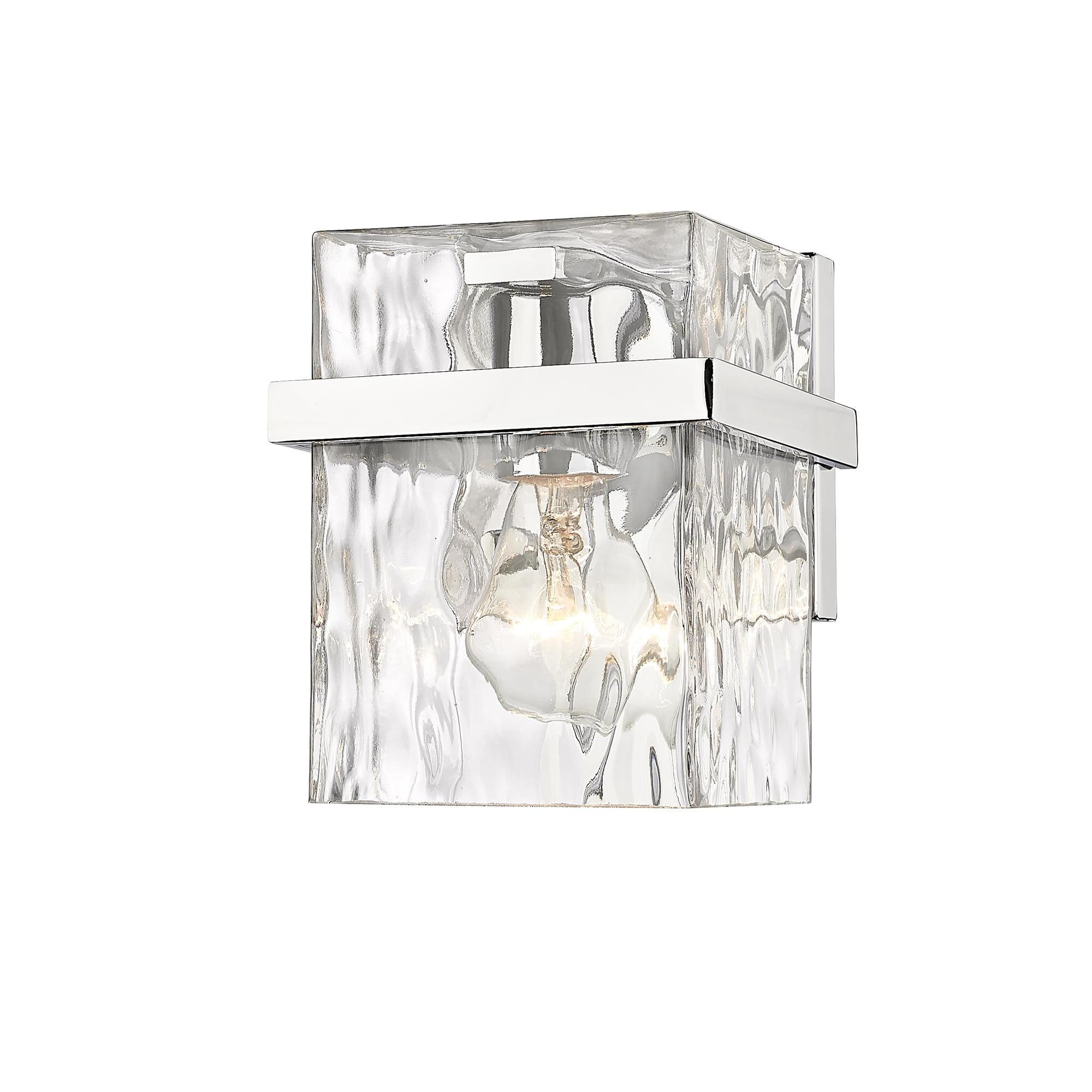 Shown in Chrome finish and Glass shade