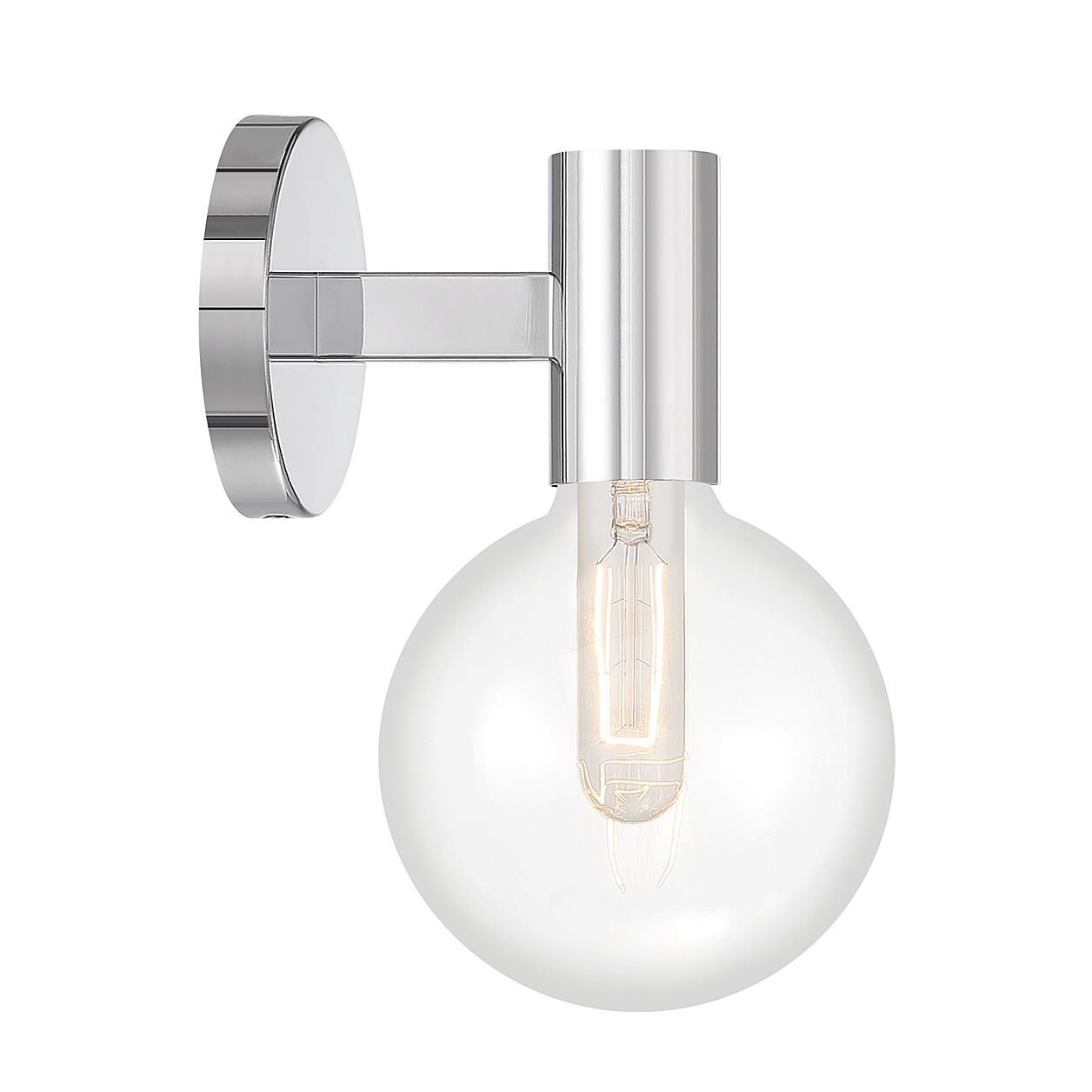 Shown in Chrome finish and Clear glass