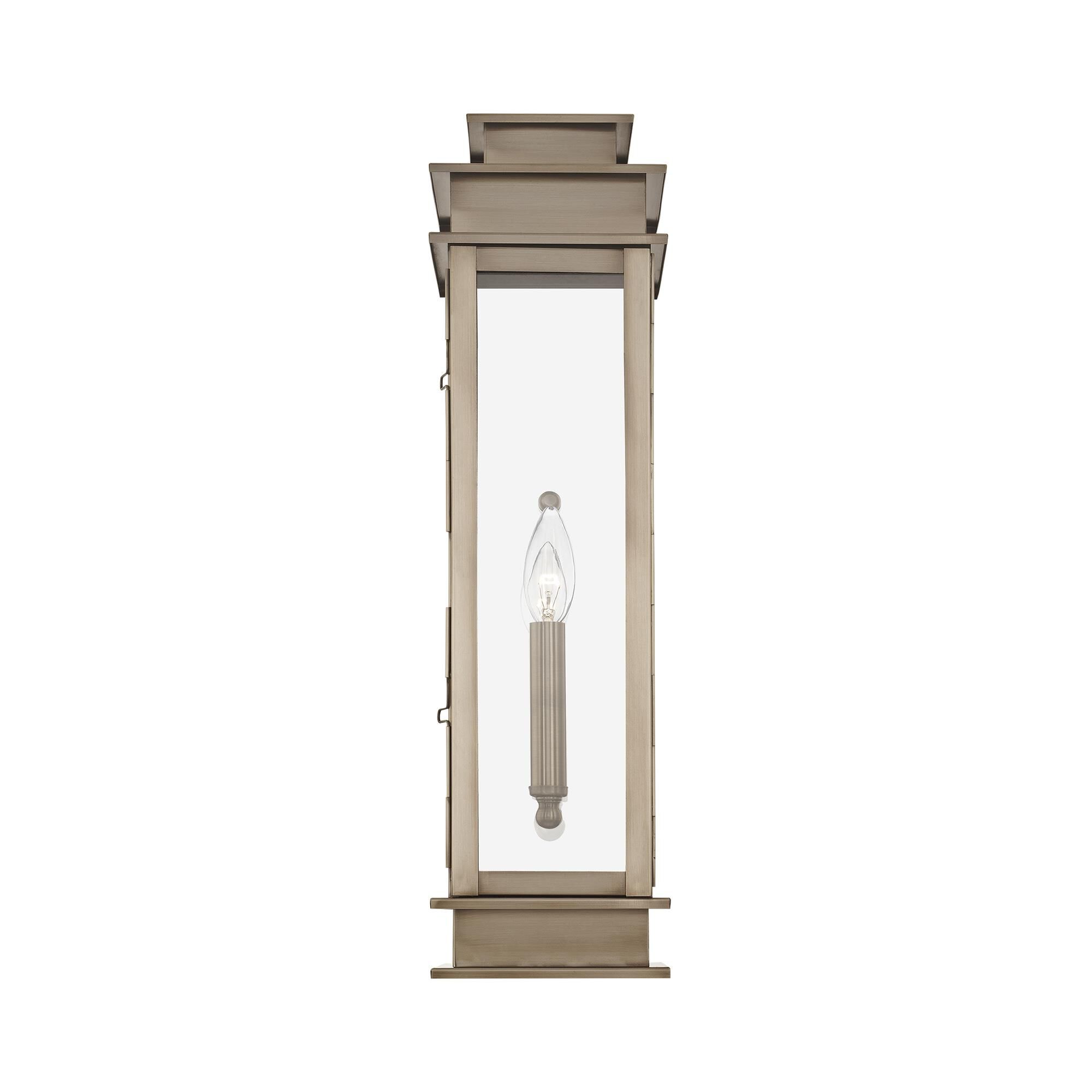 Shown in Vintage Pewter finish and Clear glass