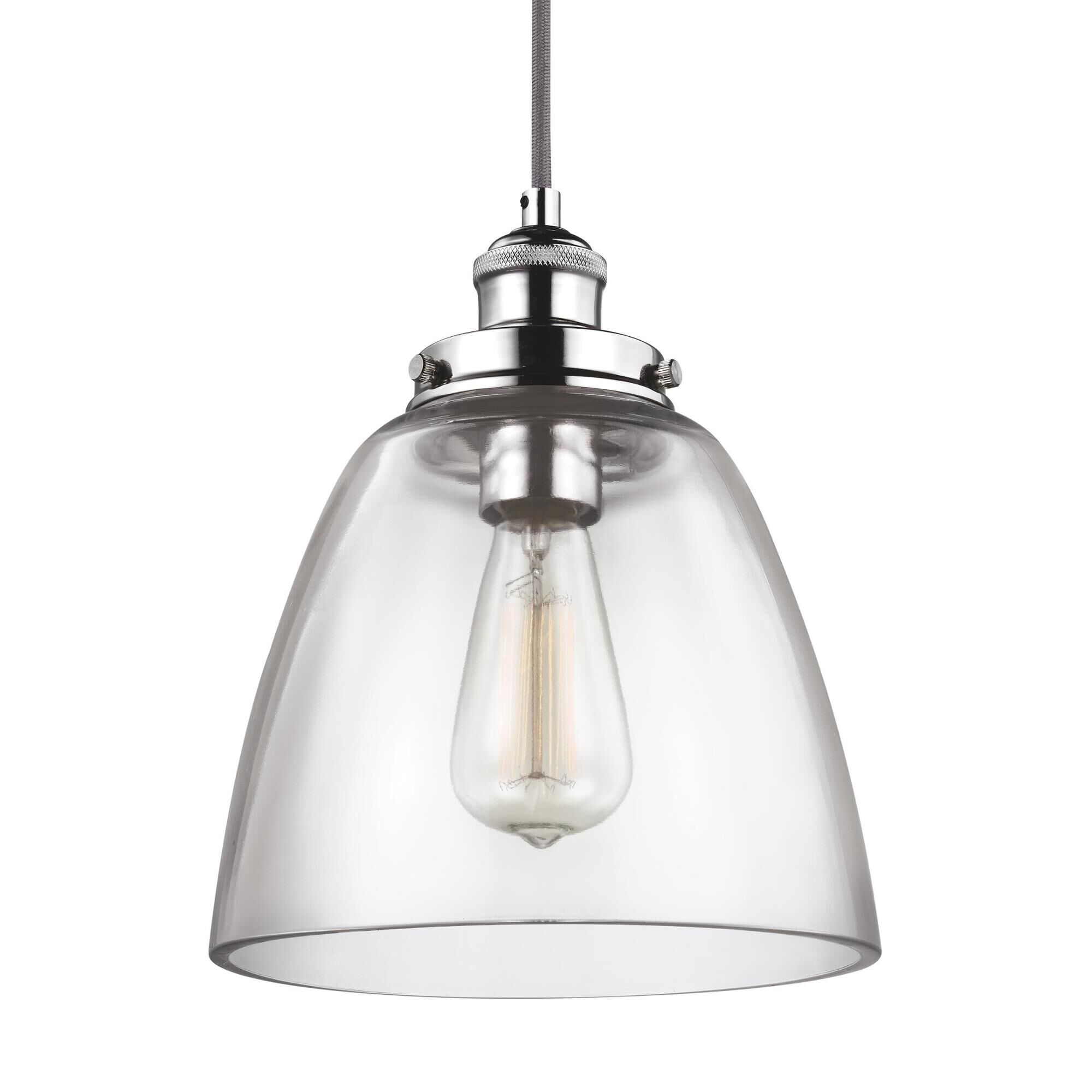 Shown in Polished Nickel finish and Clear glass