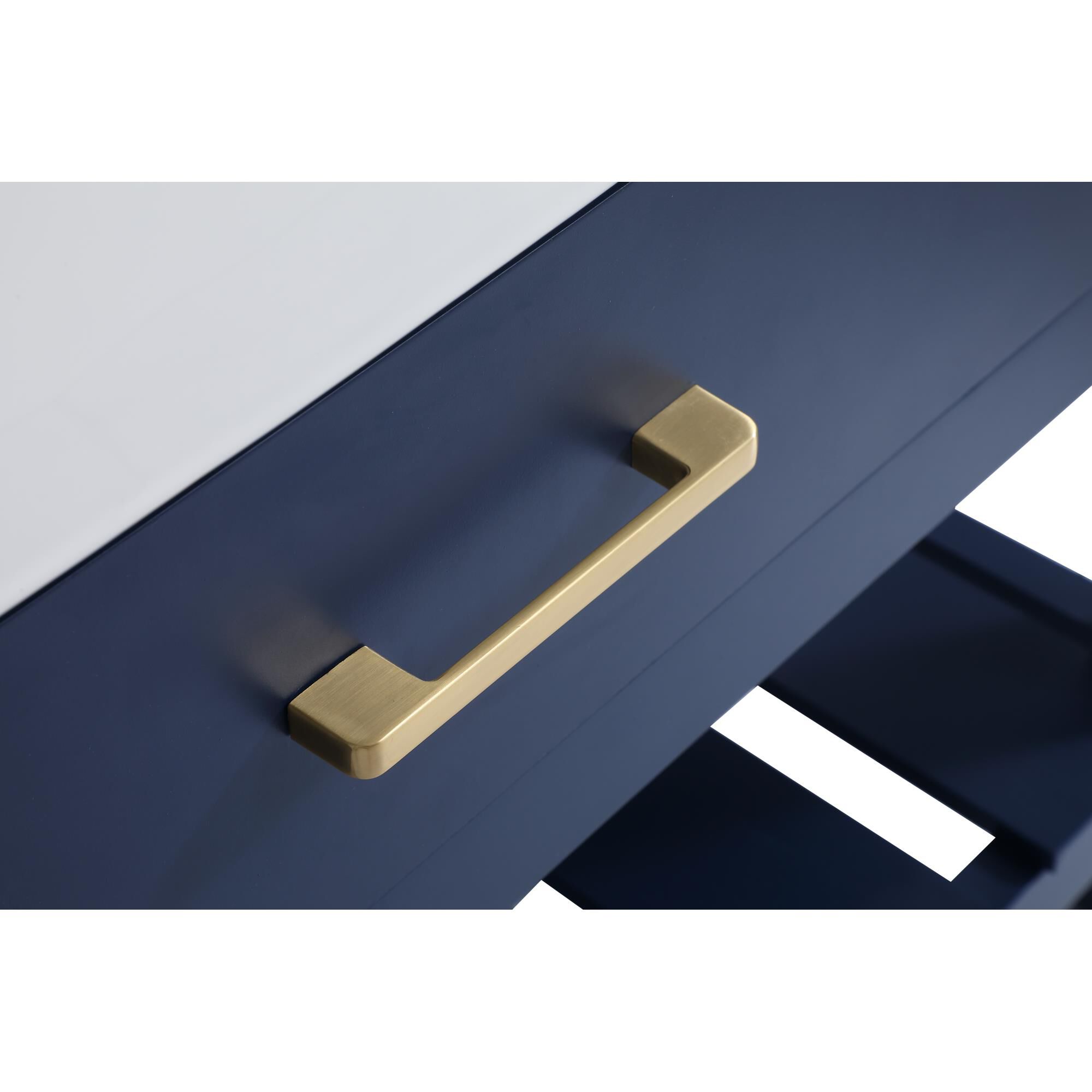 Shown in Blue finish and Without Backsplash accent