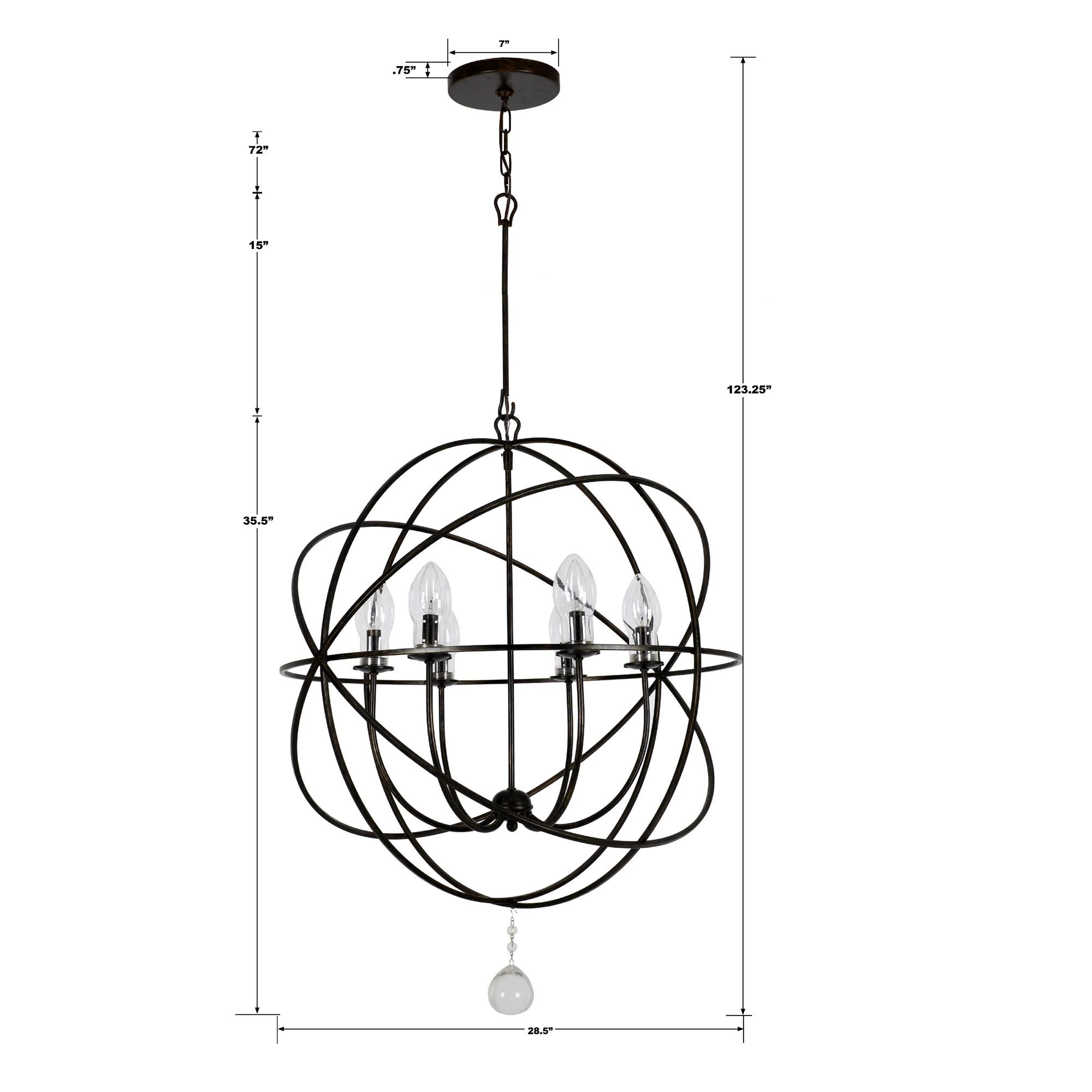 Shown in English Bronze finish and Clear Glass Drops crystal and Glass glass and Clear shade