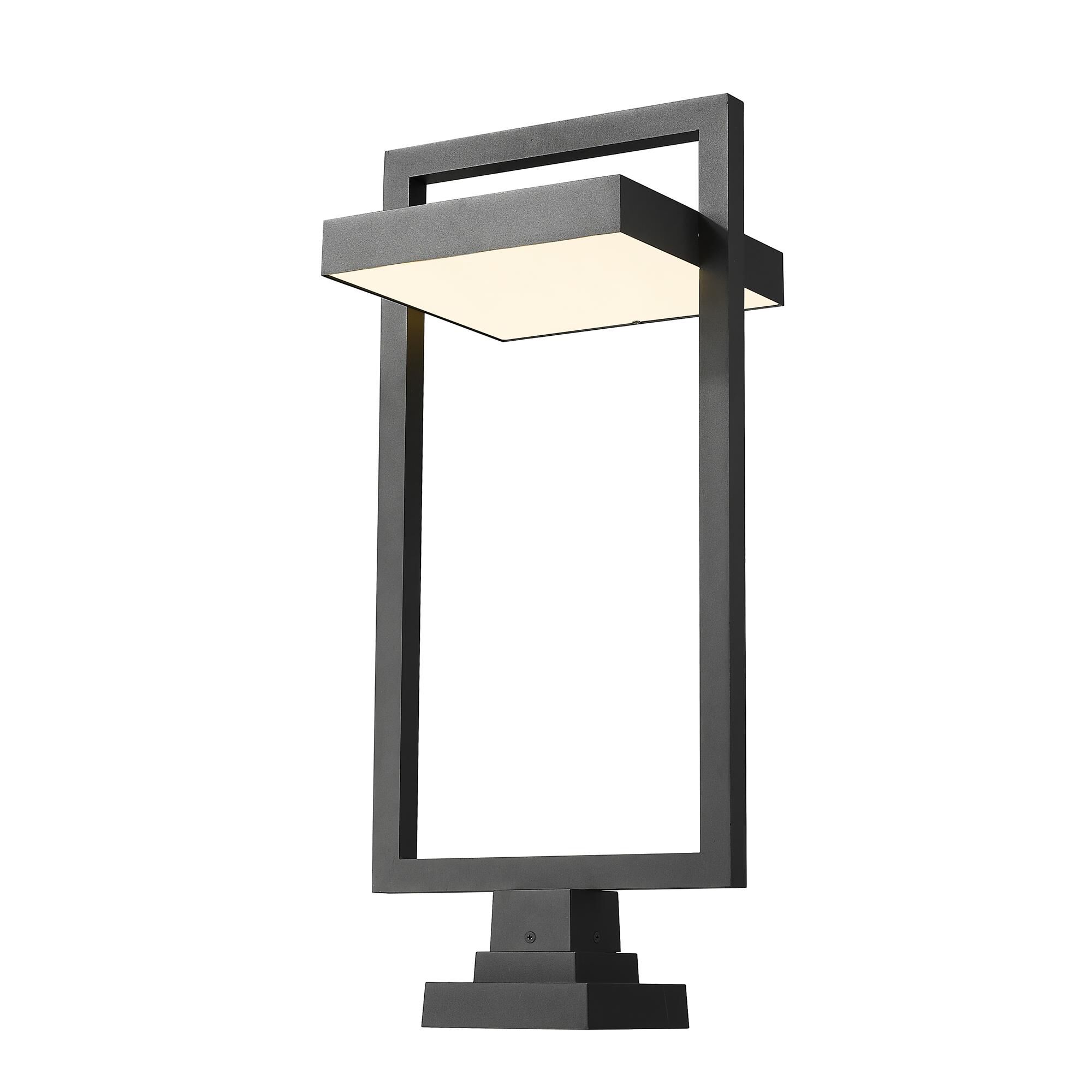 Shown in Black finish and Glass shade
