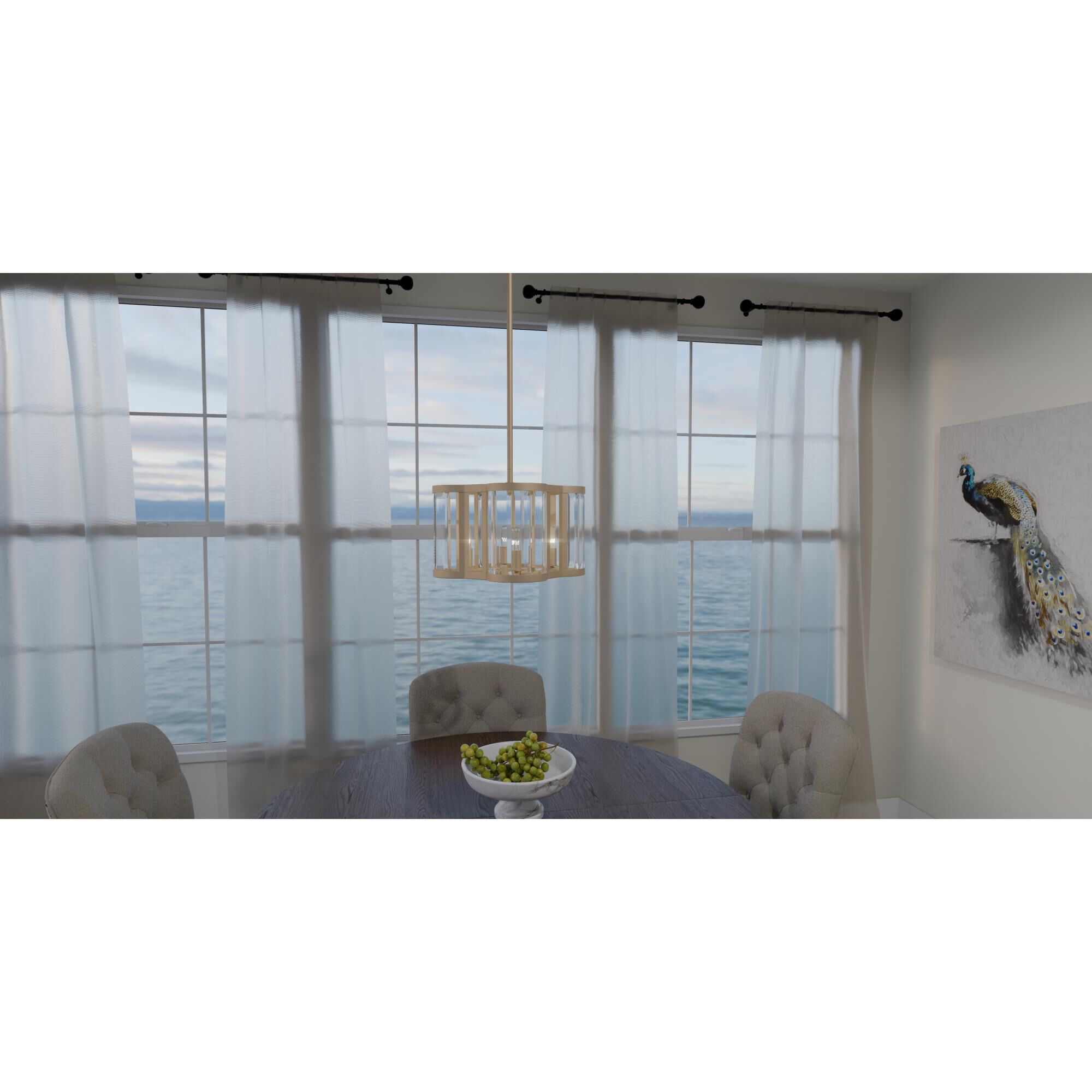 Shown in Bronze Gold finish and Clear Crystal glass