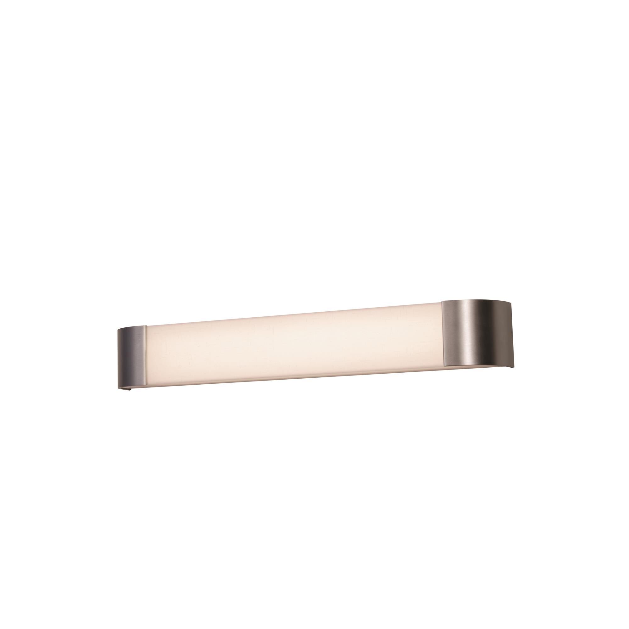 Shown in Satin Nickel finish and White Acrylic glass and 120-277 Volt Dimmer accent
