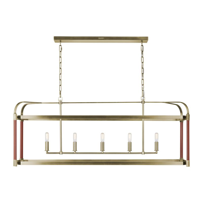 Lauren Ralph Lauren Hadley 49 Inch 5 Light Linear Suspension Light by Visual Comfort Studio Collection