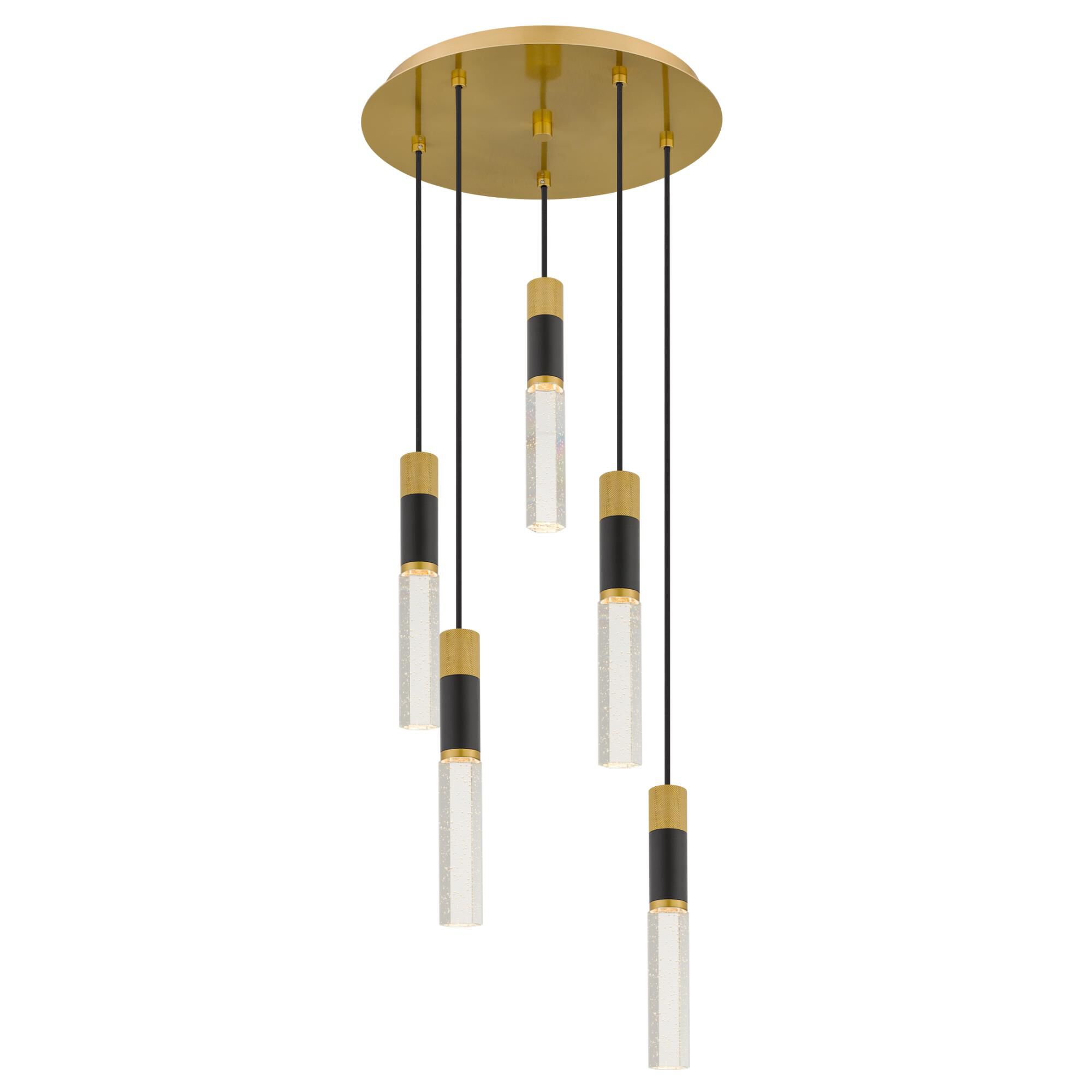 Shown in Brushed Gold finish and Seedy Crystal shade