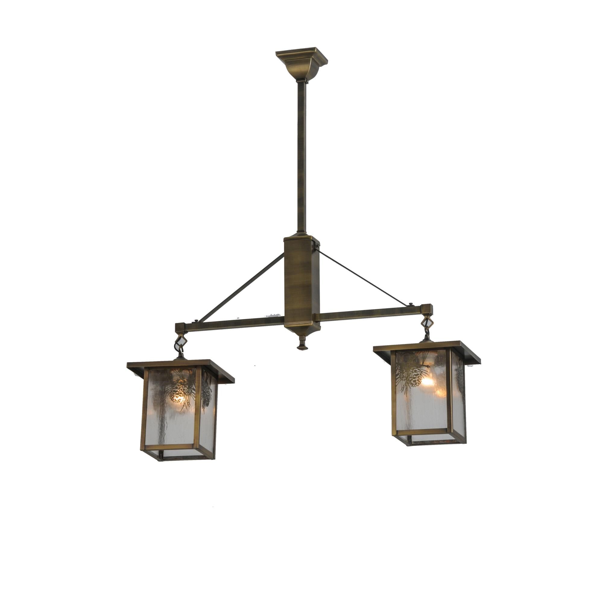 Shown in Antique Brass finish and Seeded  Or Acrylic glass