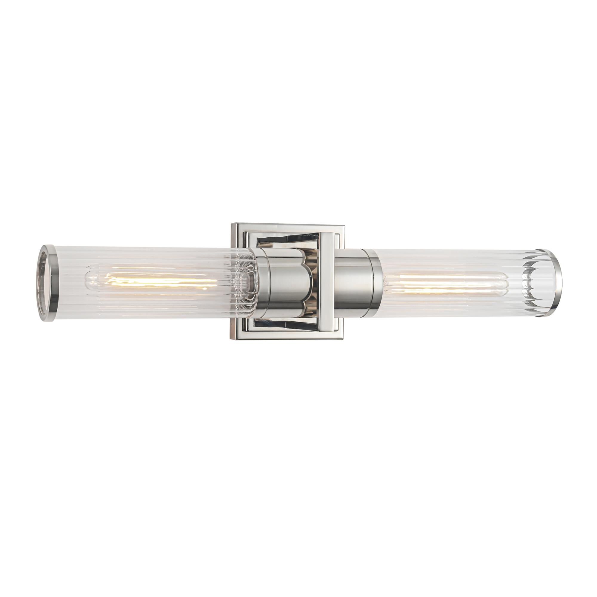 Shown in Polished Nickel finish and Clear glass