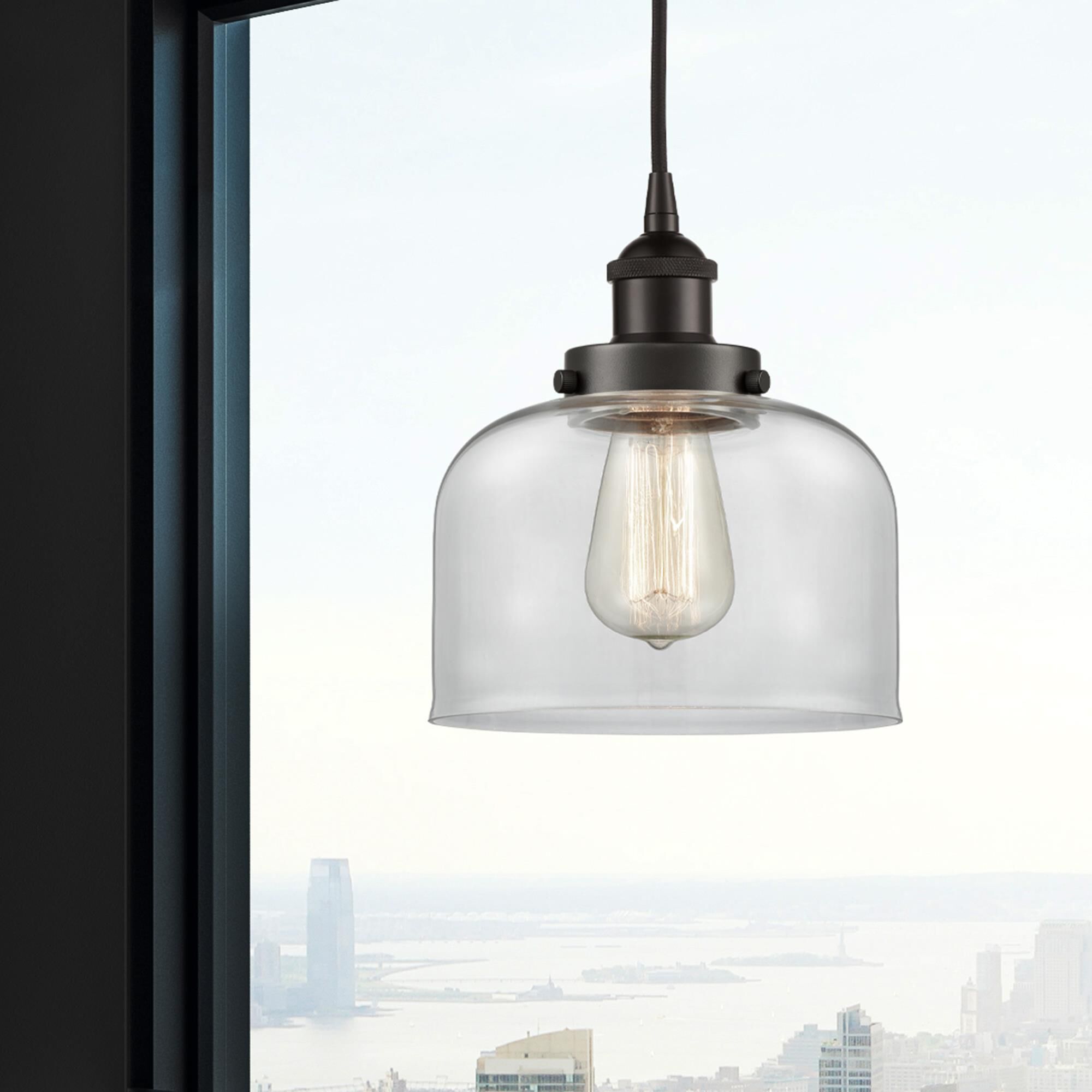 Shown in Oil Rubbed Bronze finish and Clear glass