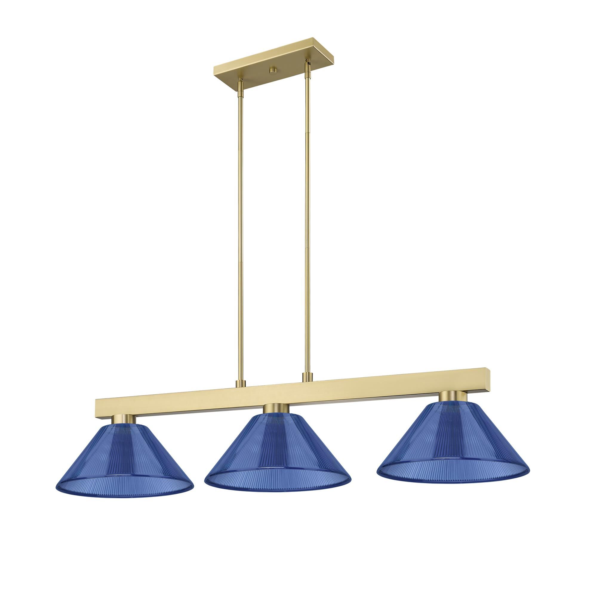 Shown in Modern Gold finish and Dark Blue shade