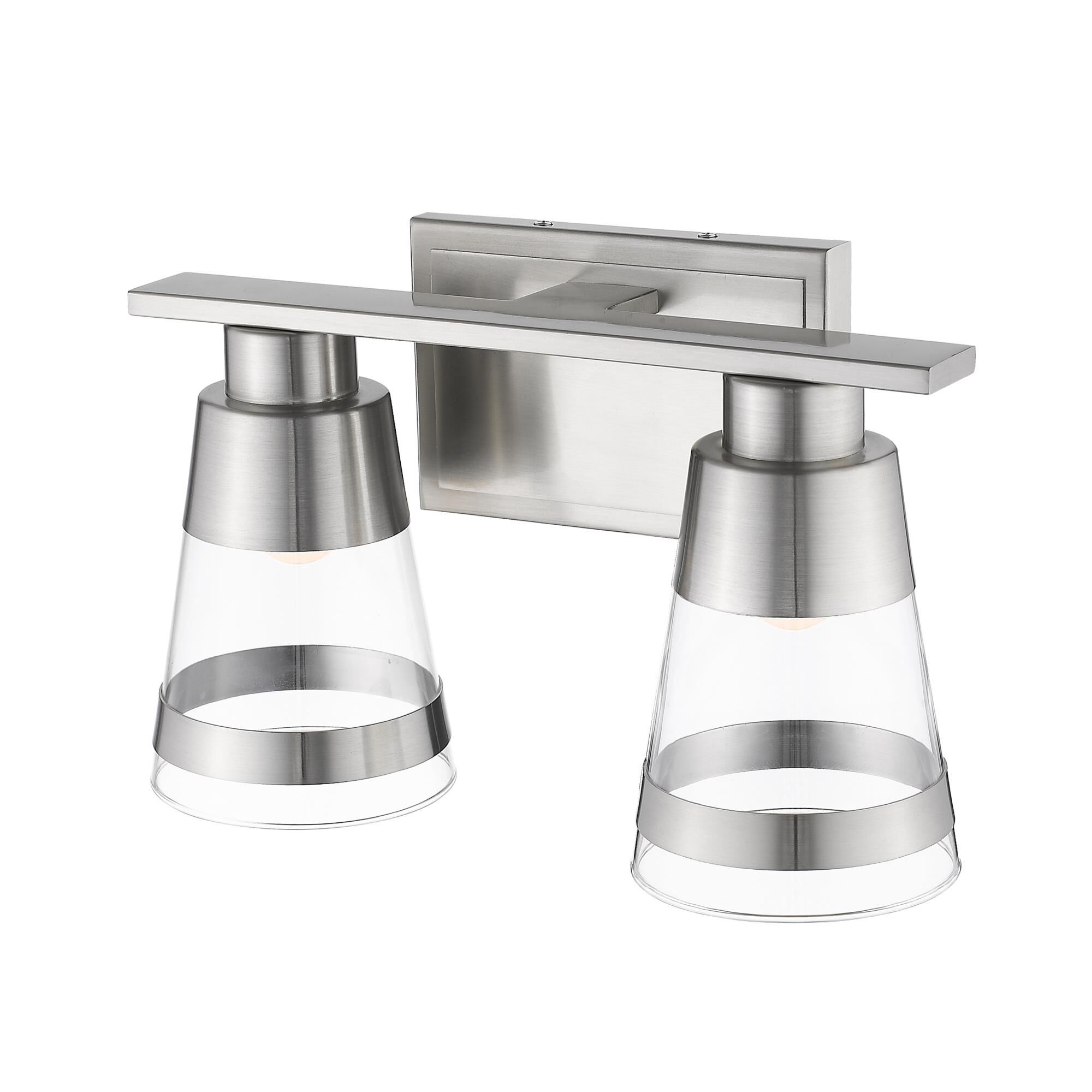 Shown in Brushed Nickel finish and Glass shade