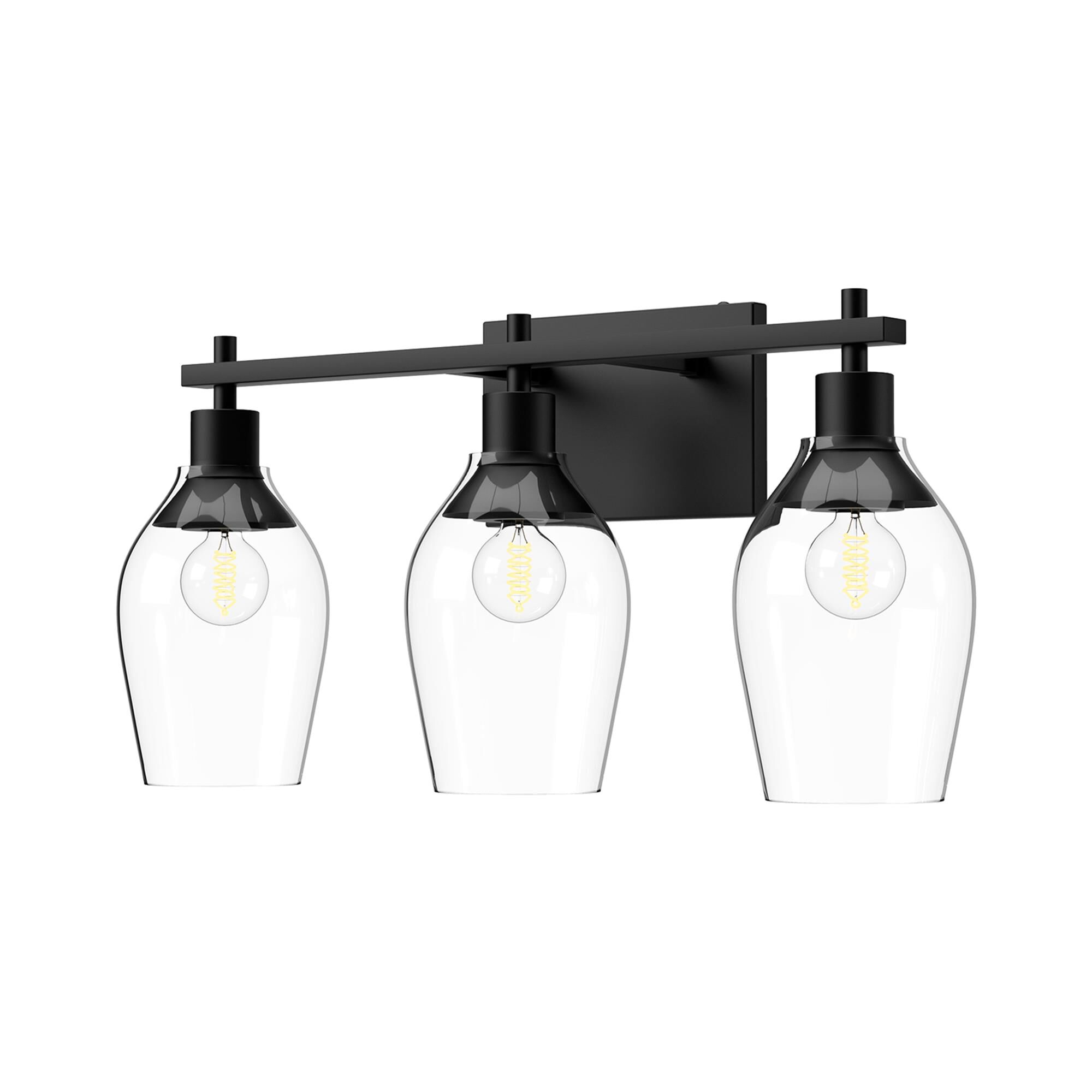 Shown in Matte Black finish and Clear glass
