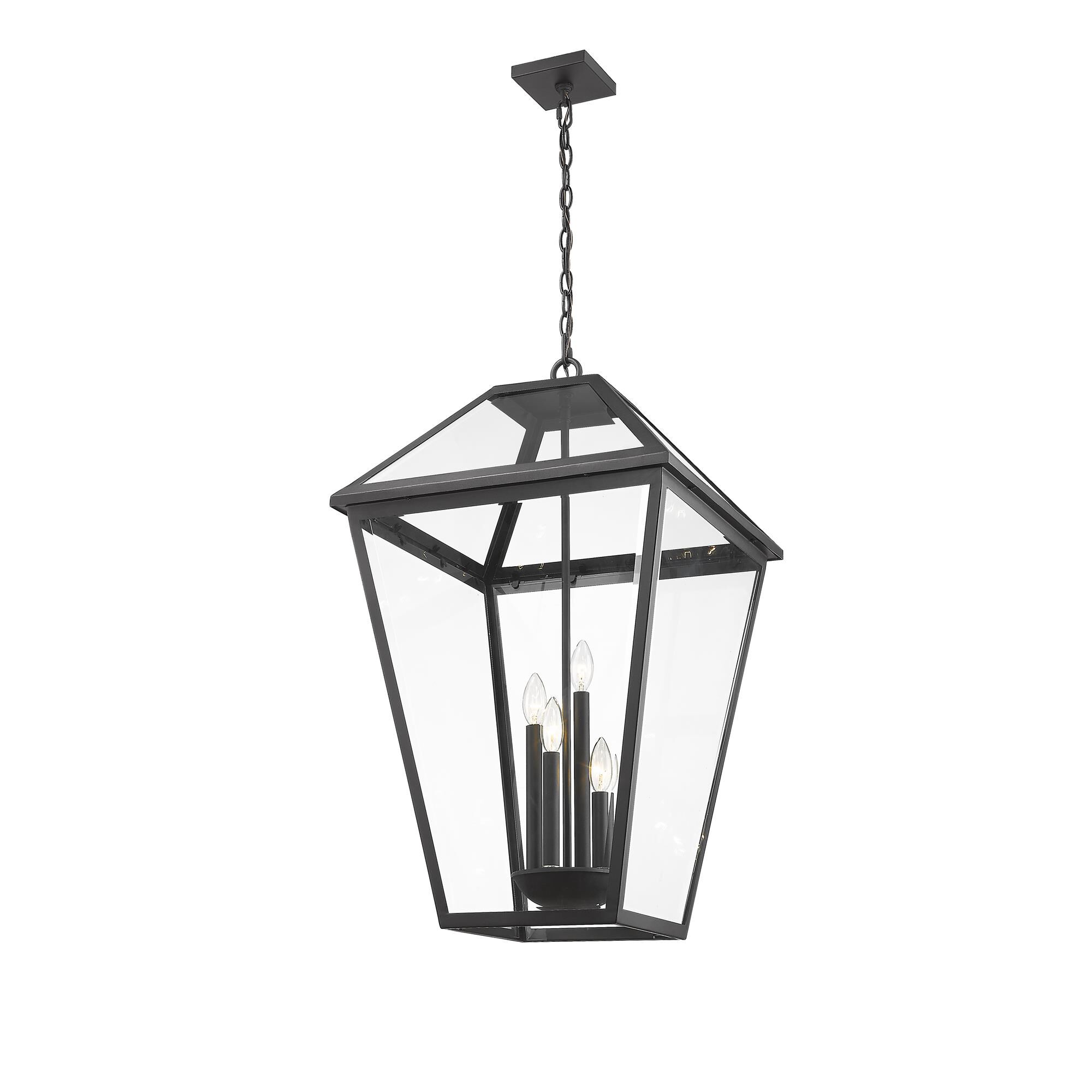 Shown in Black finish and Glass shade
