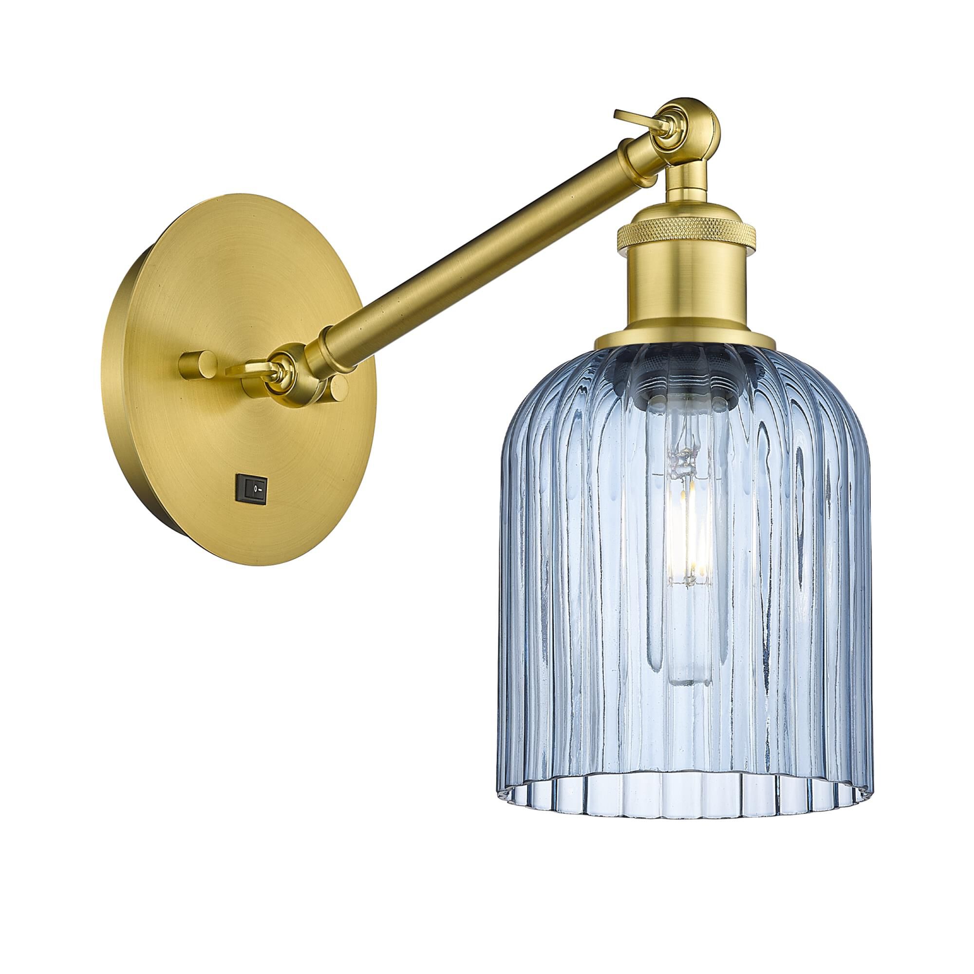 Shown in Satin Gold finish and Princess Blue shade