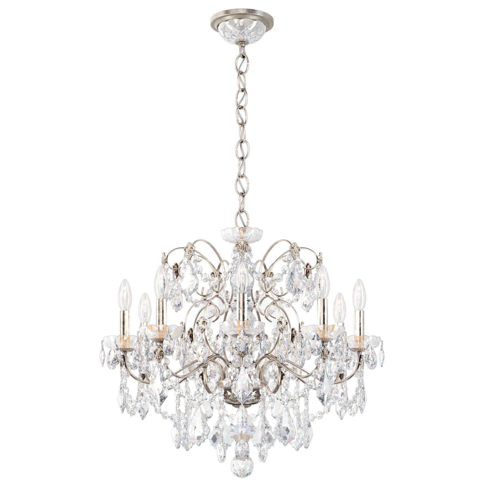 Shown in Antique Silver finish and Clear Heritage crystal