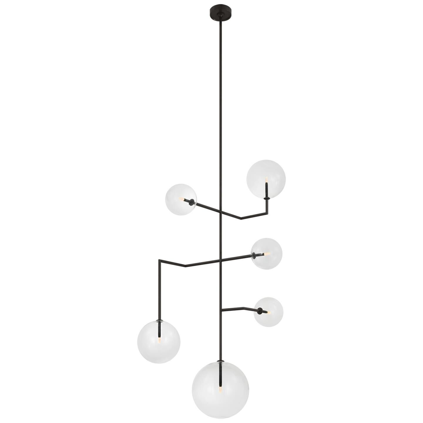 Shown in Modern Iron finish and Clear glass