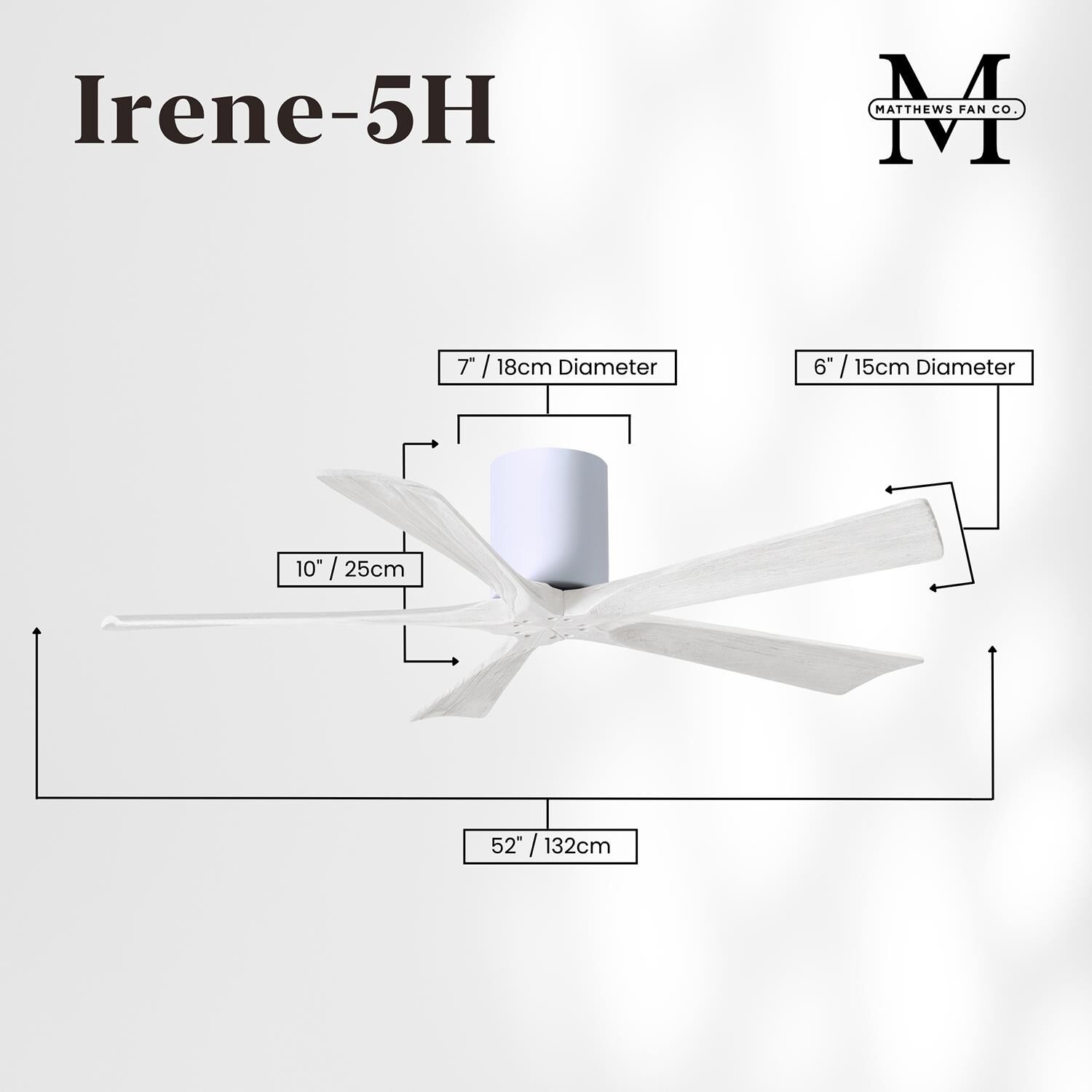 Irene 52 Inch Flush Mount Fan by Matthews Fan Company
