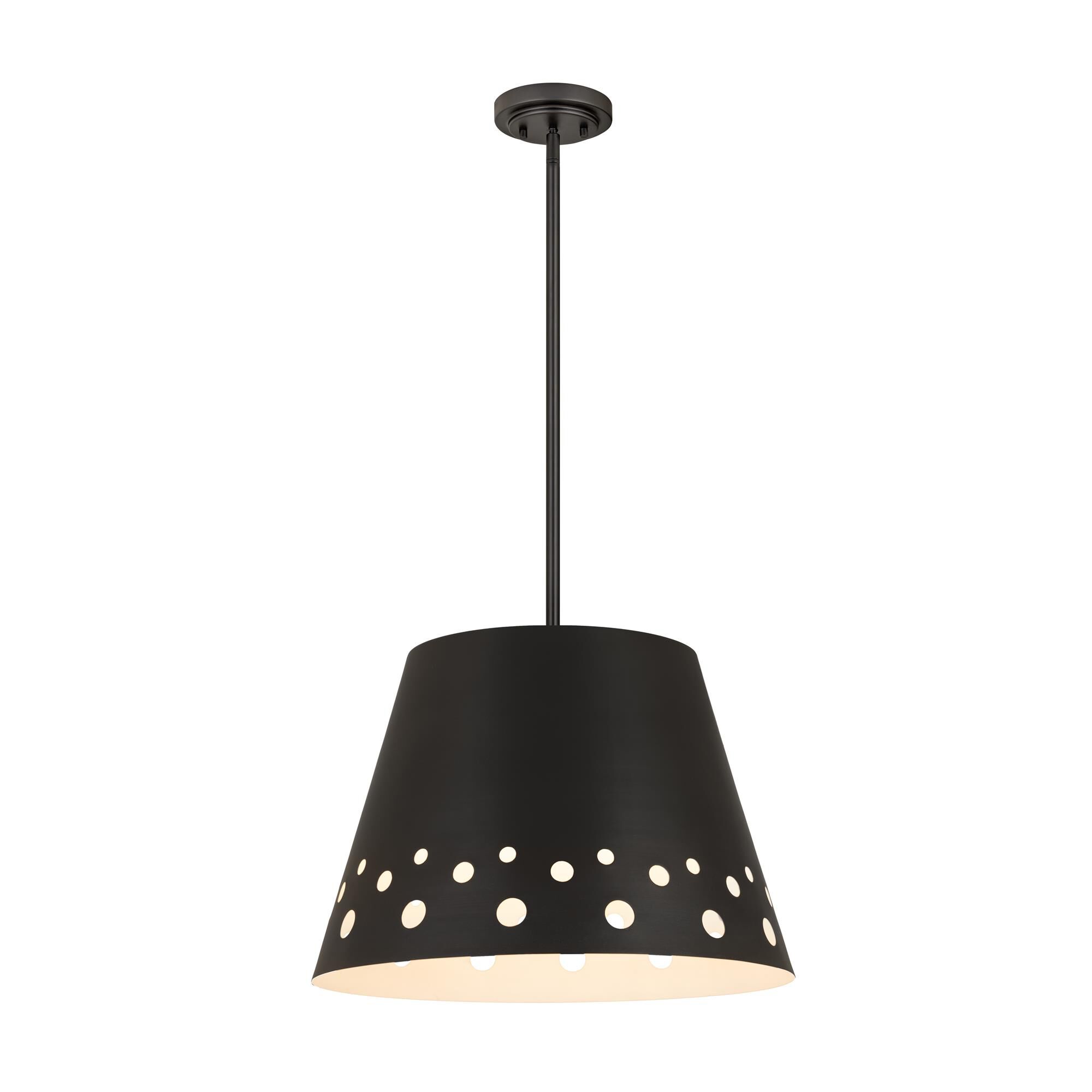 Shown in Matte Black finish and Iron glass and Iron shade