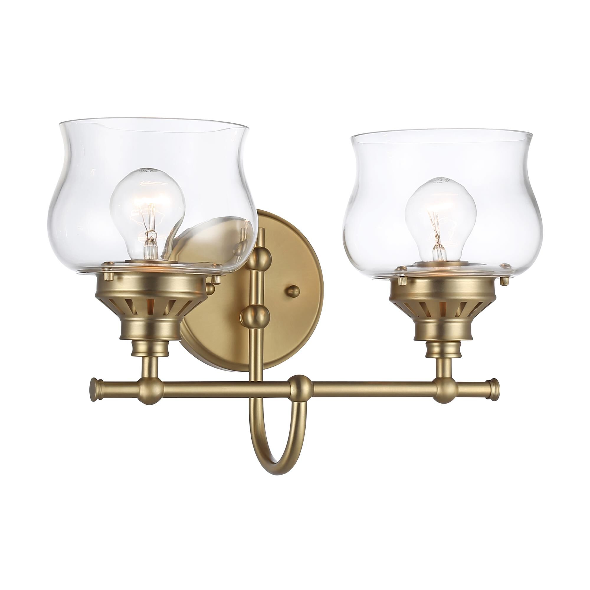 Shown in Brushed Champagne Bronze finish and Clear glass