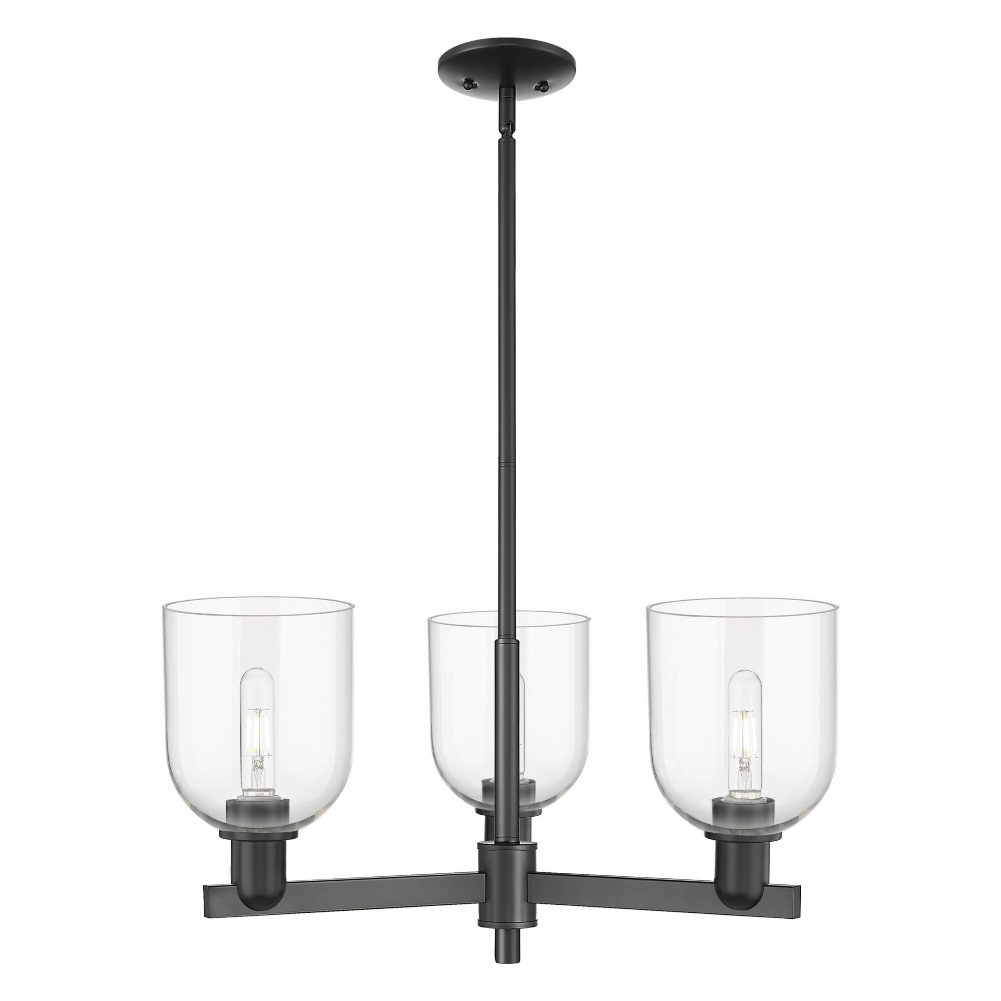 Shown in Matte Black finish and Clear glass