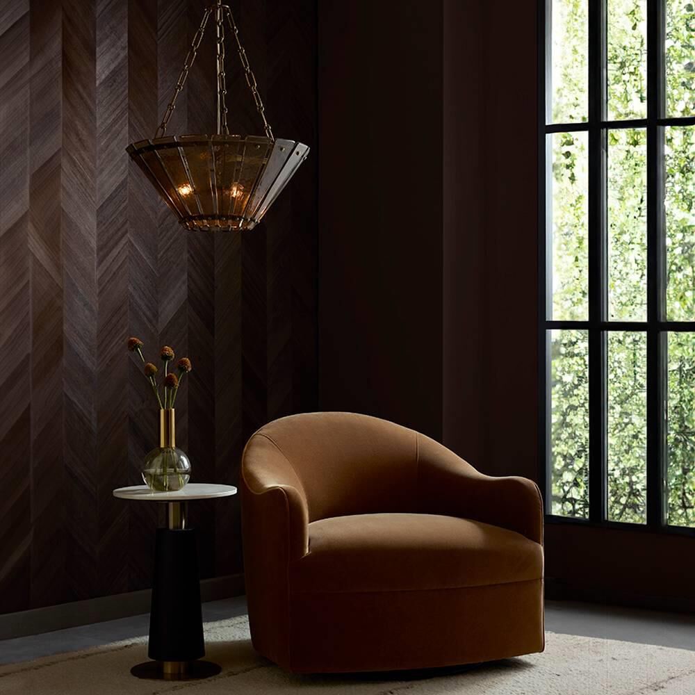 Shown in Smoke and Antique Brass finish