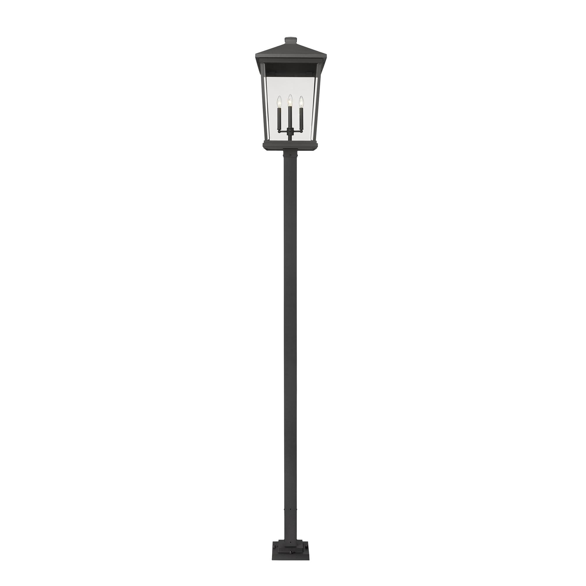 Shown in Black finish and Glass shade