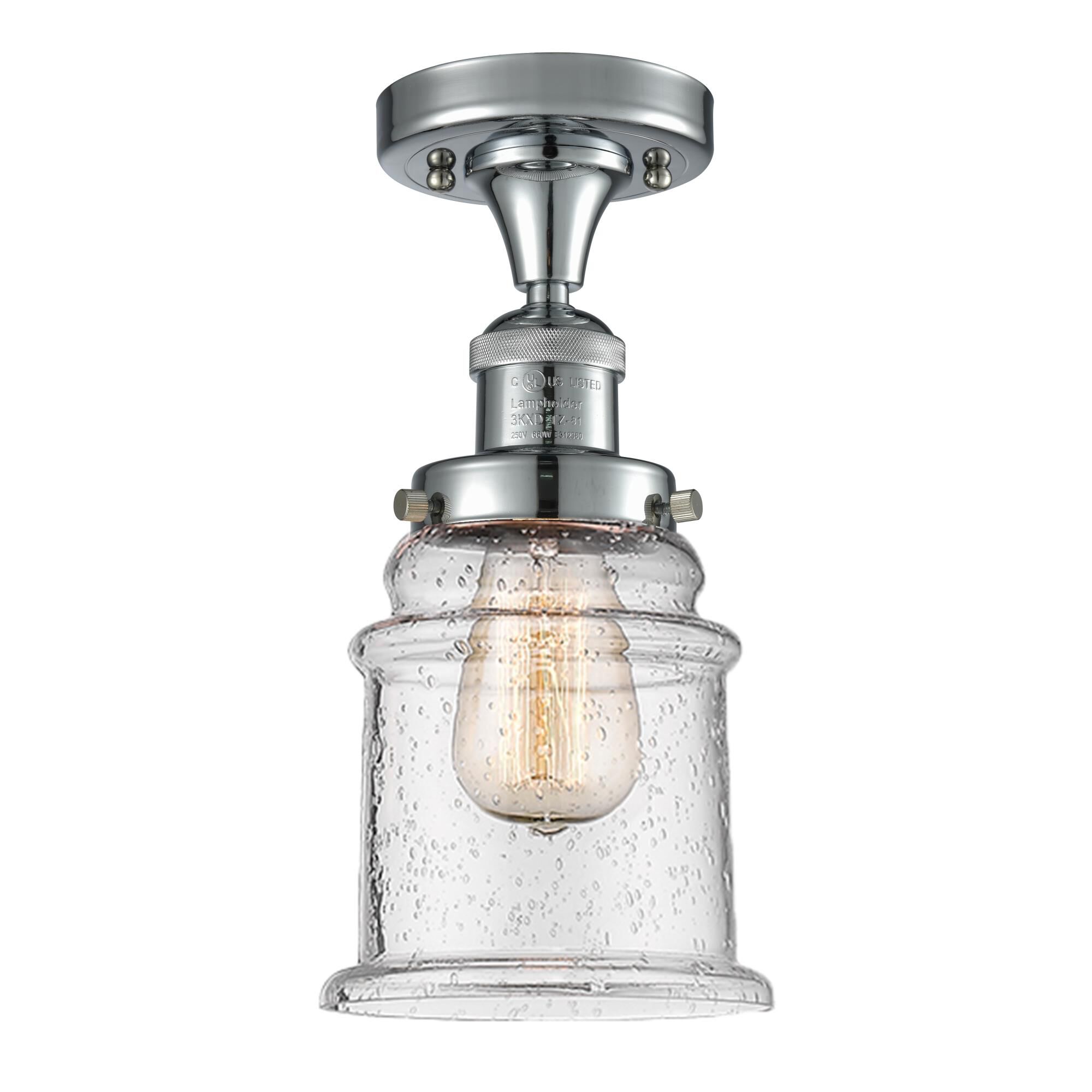 Shown in Polished Chrome finish and Seedy glass