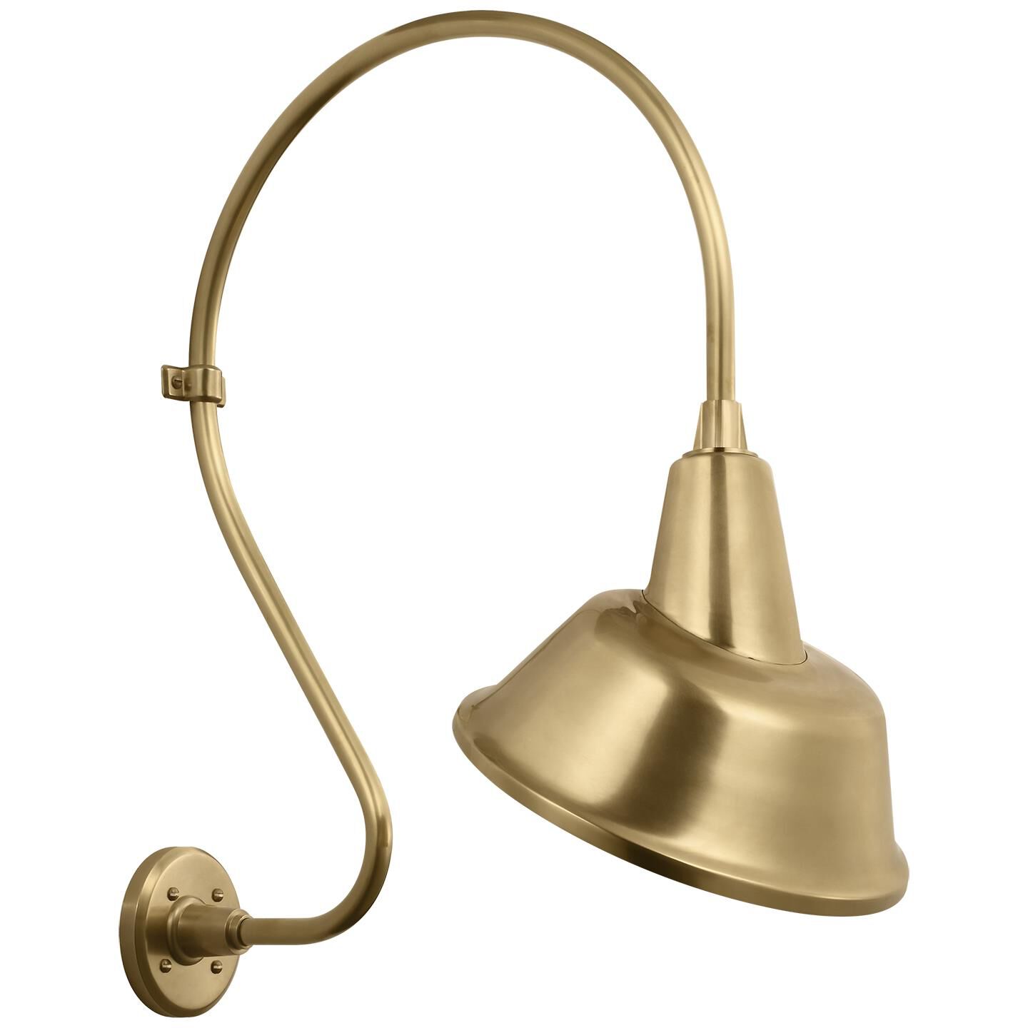 Shown in Hand-Rubbed Antique Brass finish and Gold shade