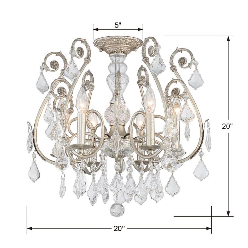 Regis 20 Inch 6 Light Semi Flush Mount by Crystorama