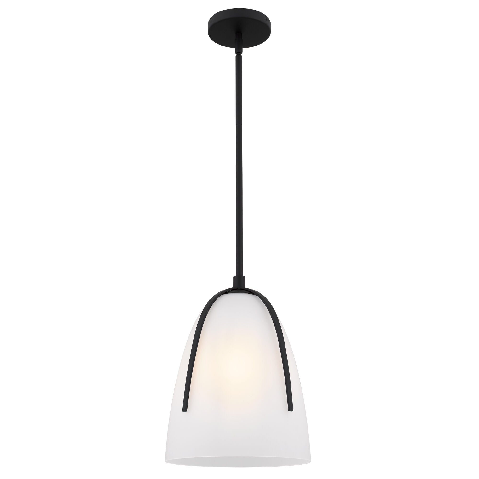 Shown in Matte Black finish and Etched Glass shade