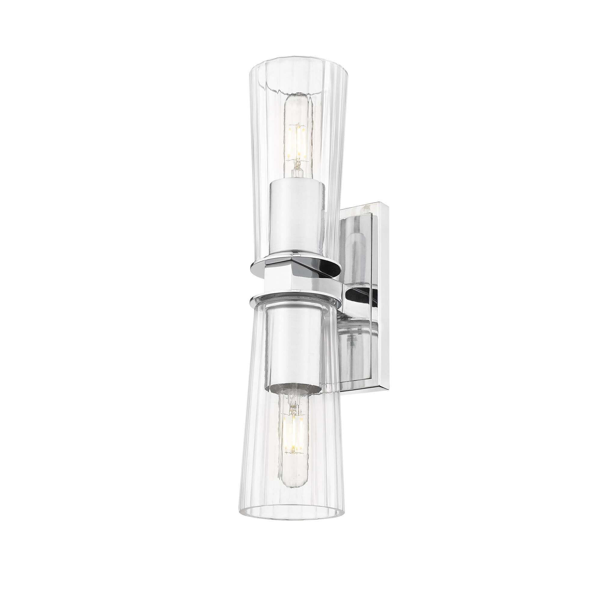 Shown in Chrome finish and Clear glass and Clear shade