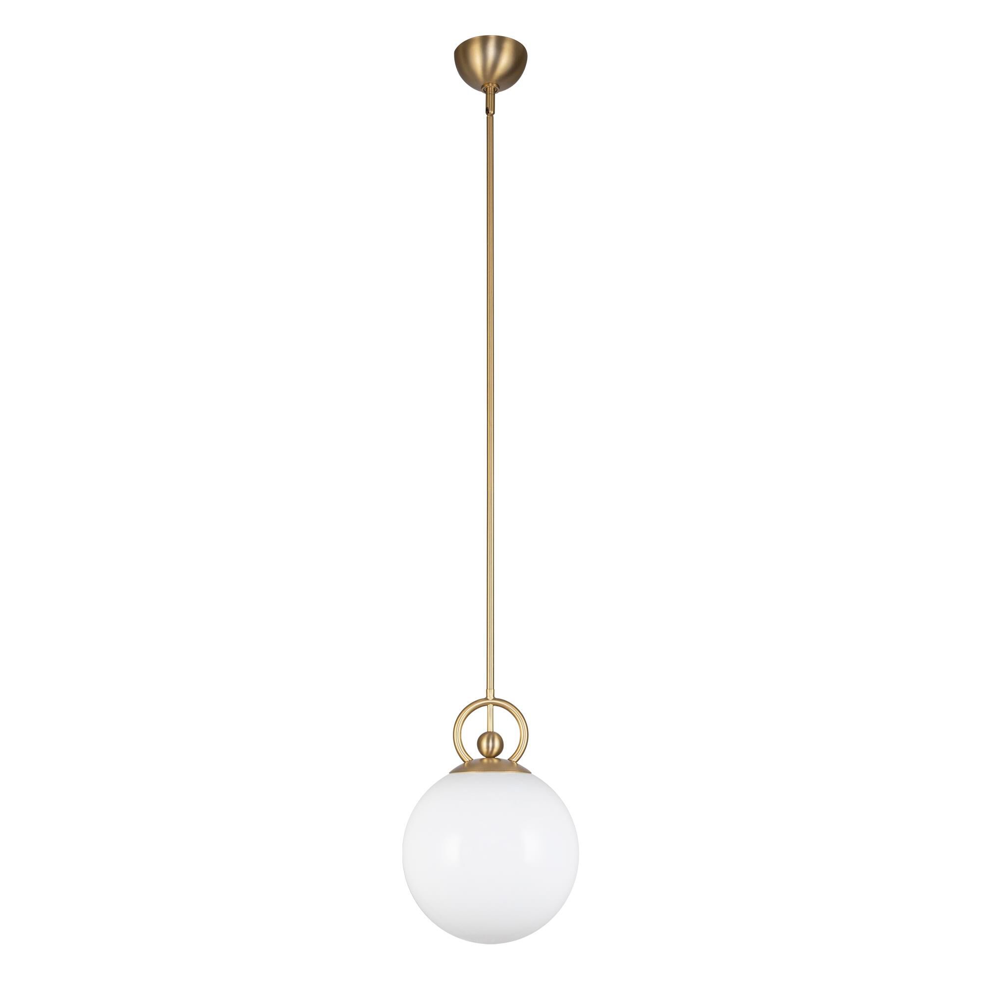Shown in Brushed Gold/Glossy Opal Glass|matte Black/Glossy Opal Glass finish and Glossy Opal glass and Glossy Opal Glass shade