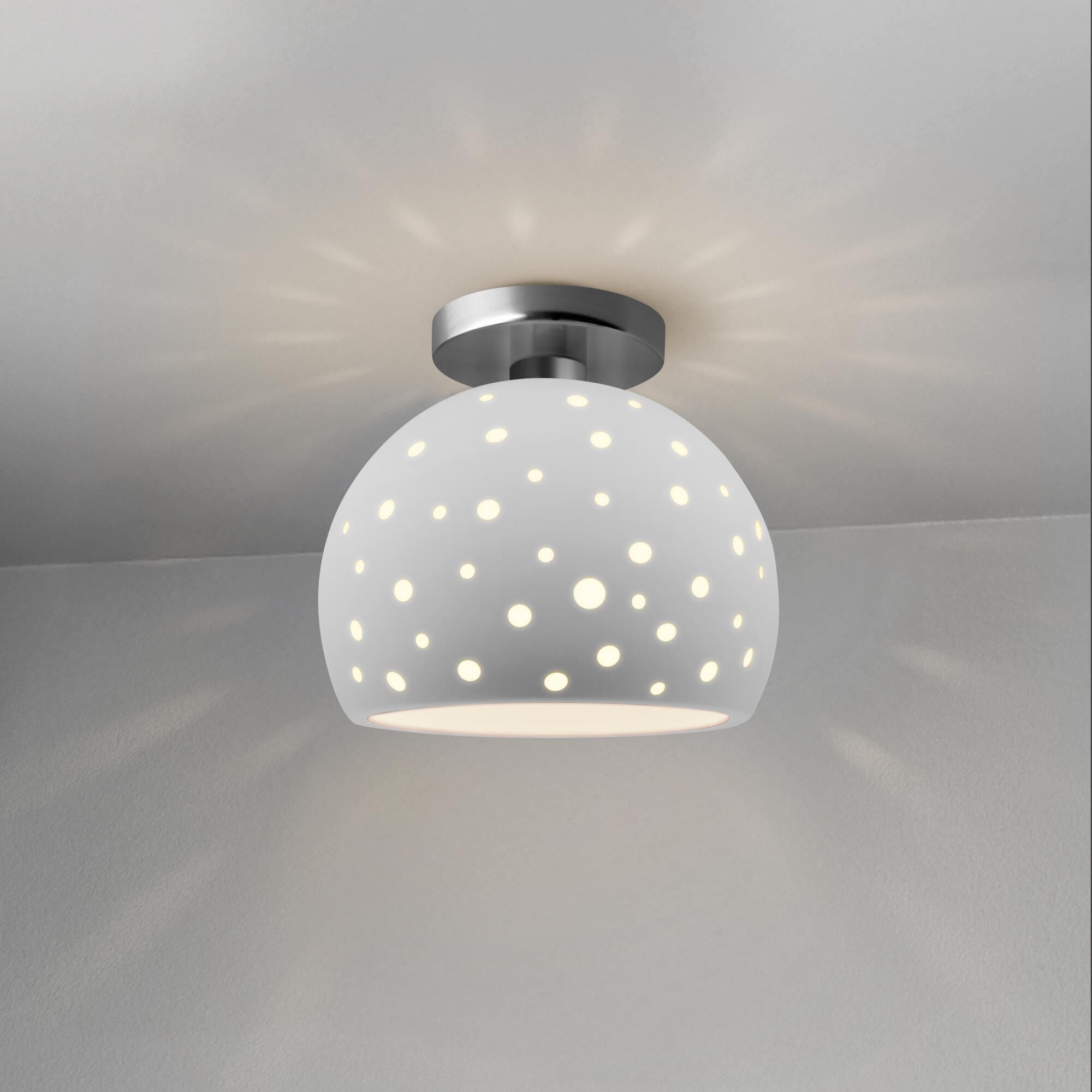 Perforated Globe 7 Inch Semi Flush Mount by Justice Design Group