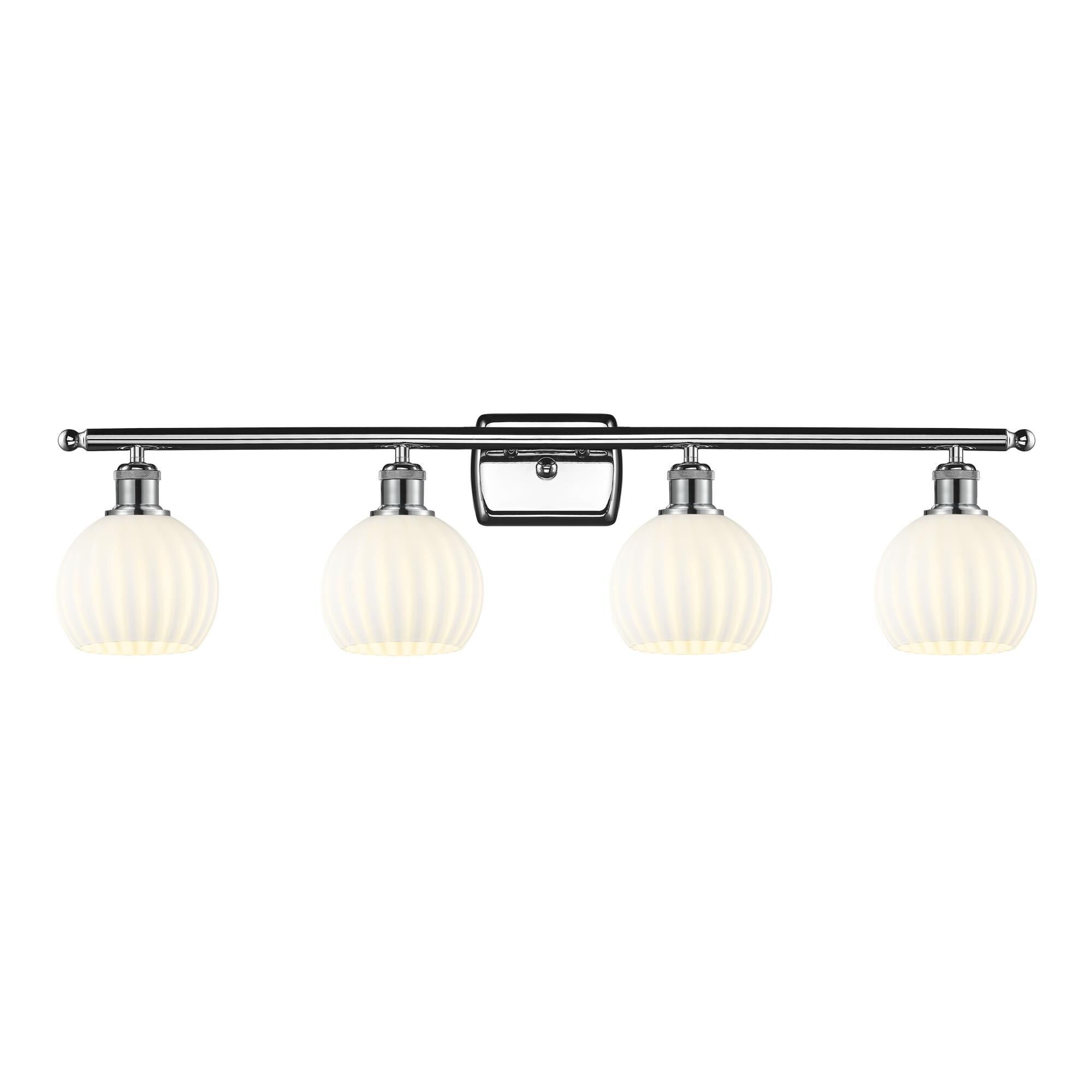 Shown in Polished Chrome finish and White Venetian glass