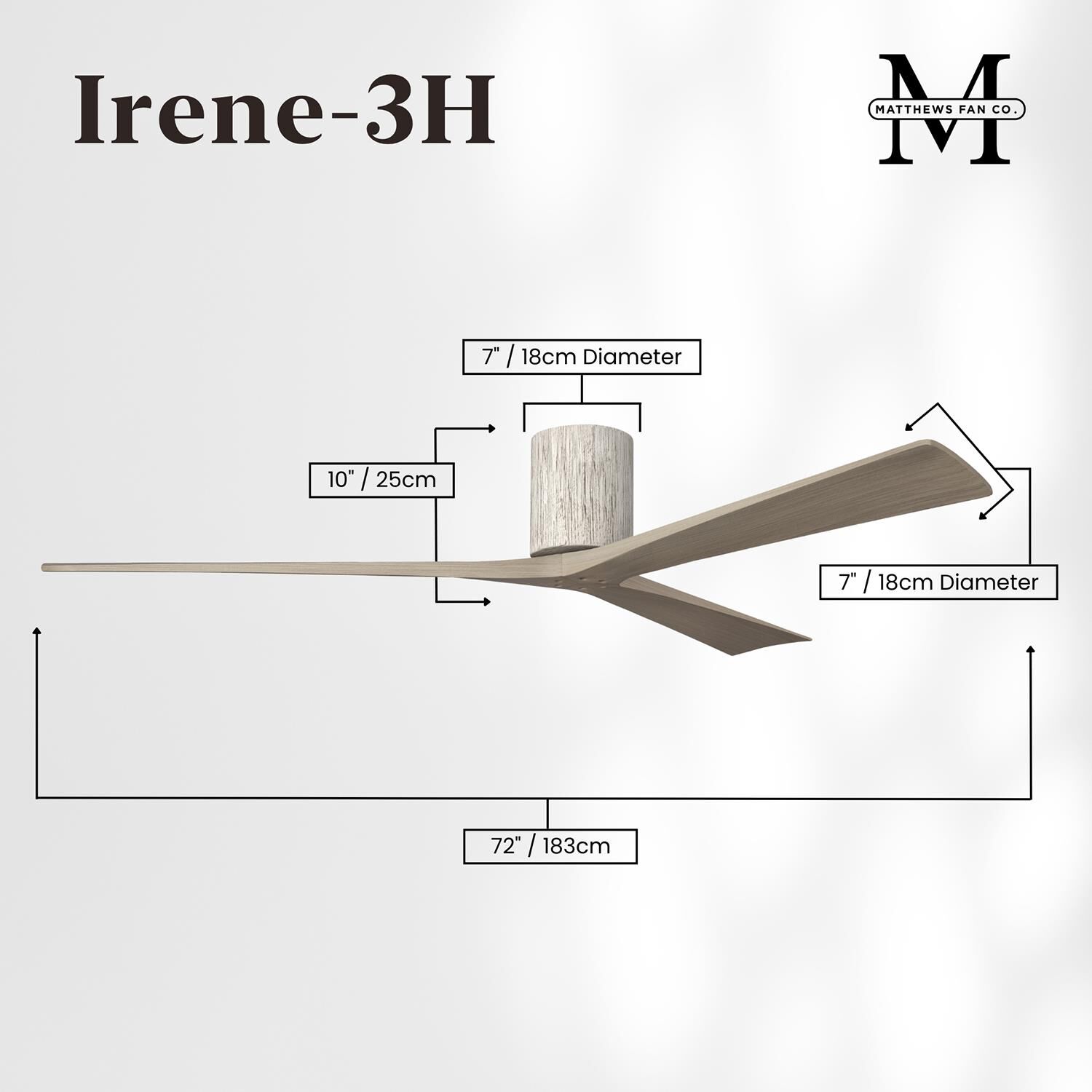Irene 72 Inch Flush Mount Fan by Matthews Fan Company