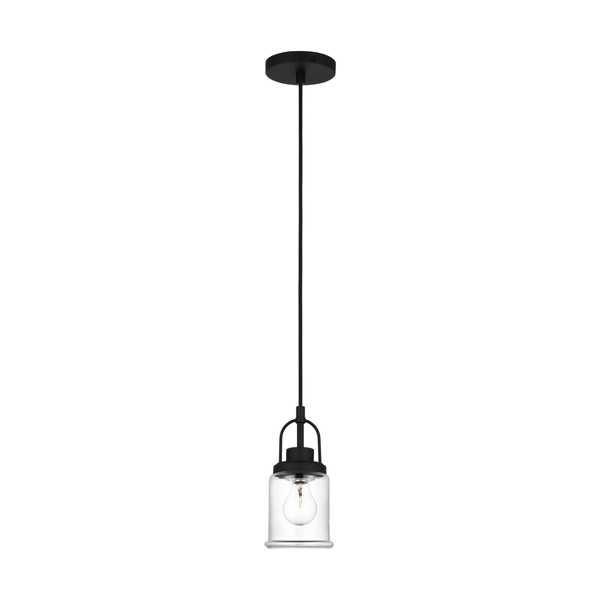 Shown in Midnight Black finish and Clear glass and Clear Glass shade