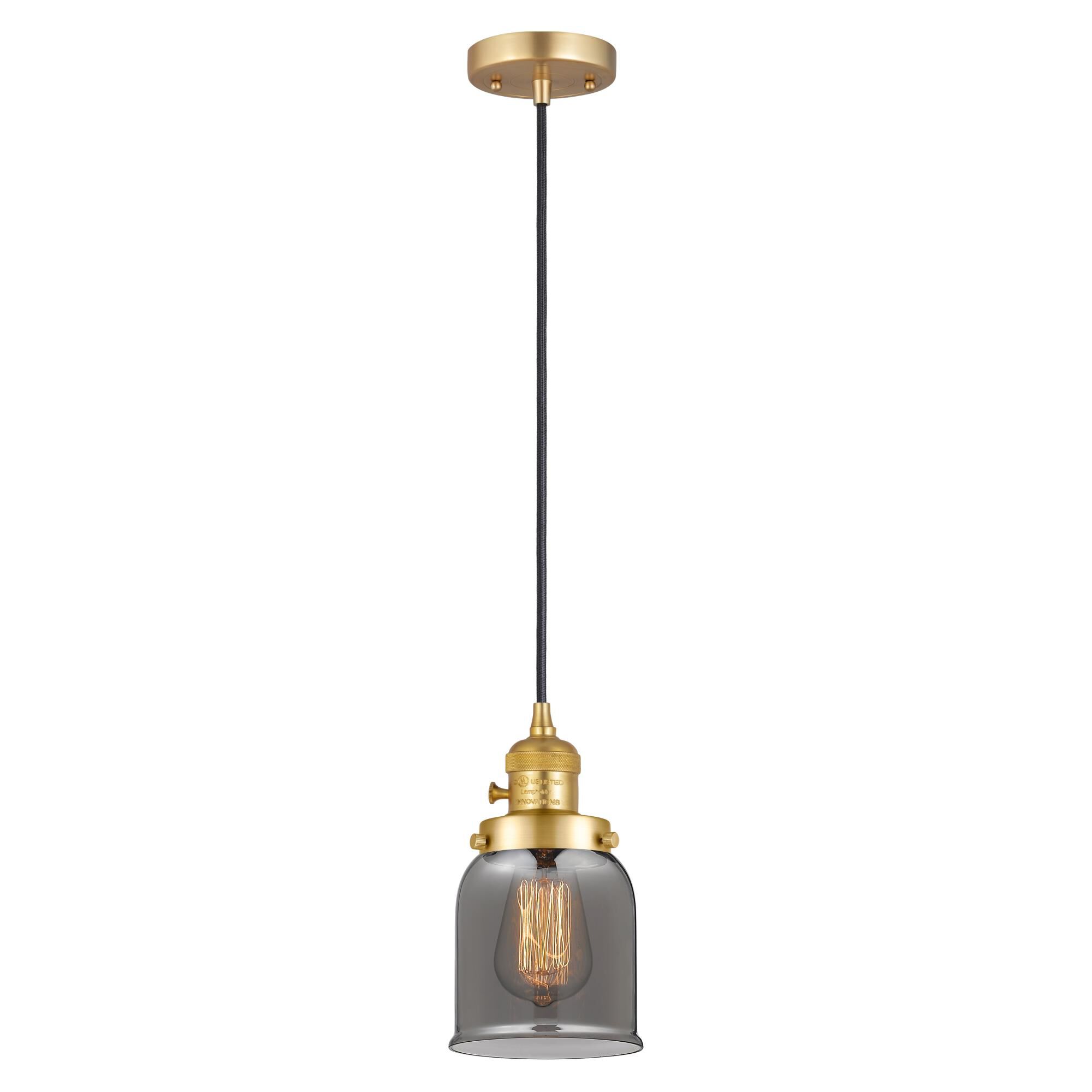 Shown in Satin Gold finish and Plated Smoke glass