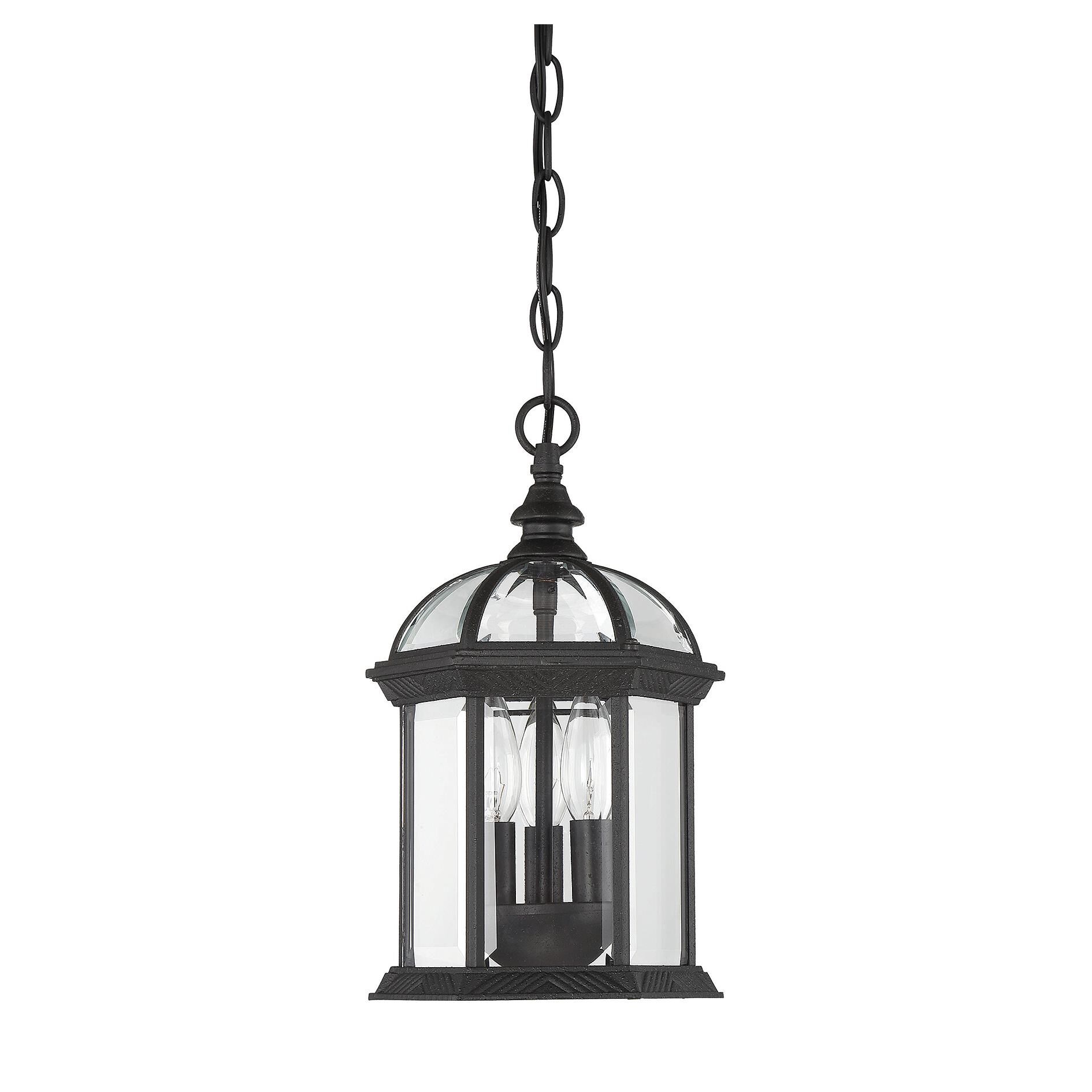 Kensington 13 Inch Tall 3 Light Outdoor Hanging Lantern by Savoy House