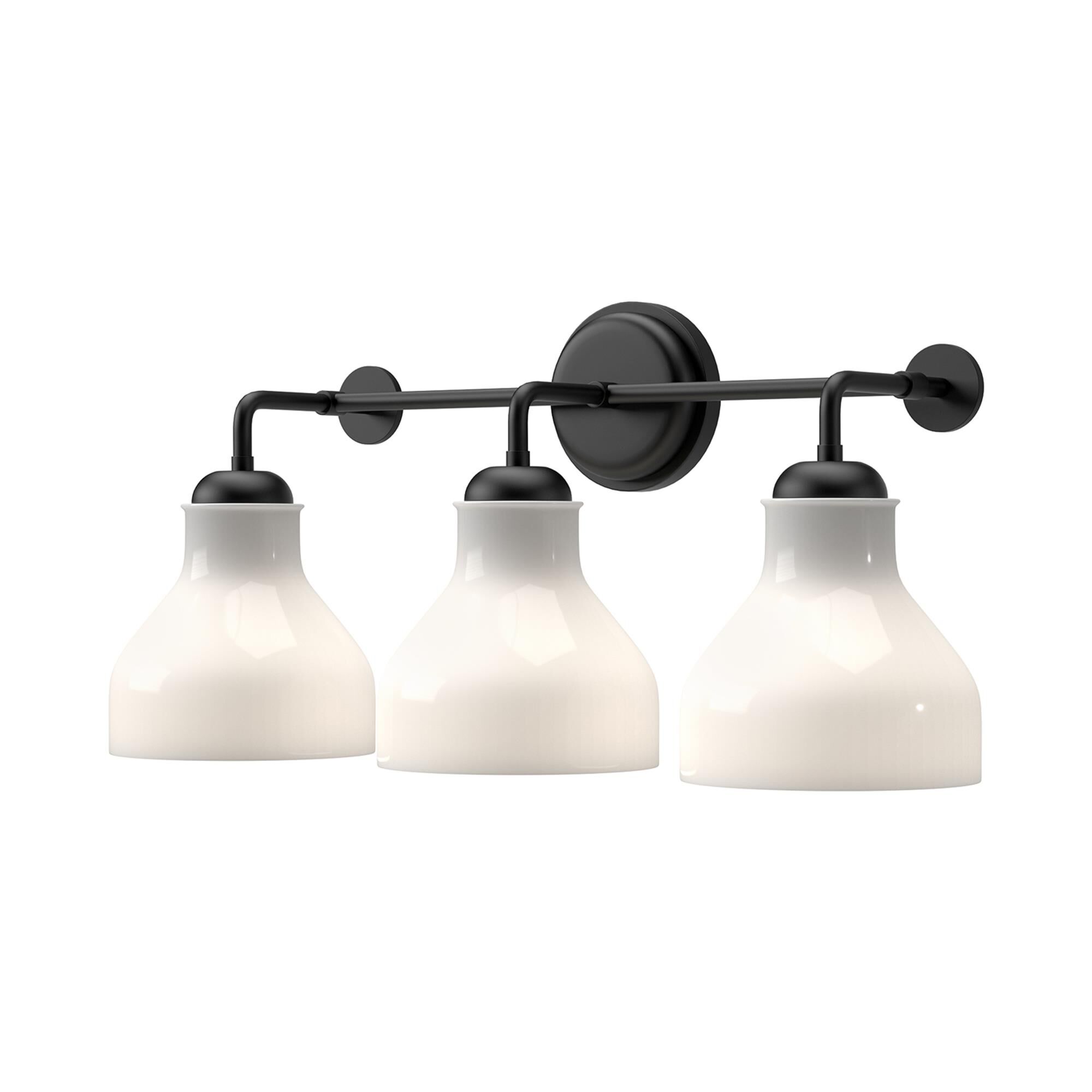 Shown in Matte Black finish and Glossy Opal glass