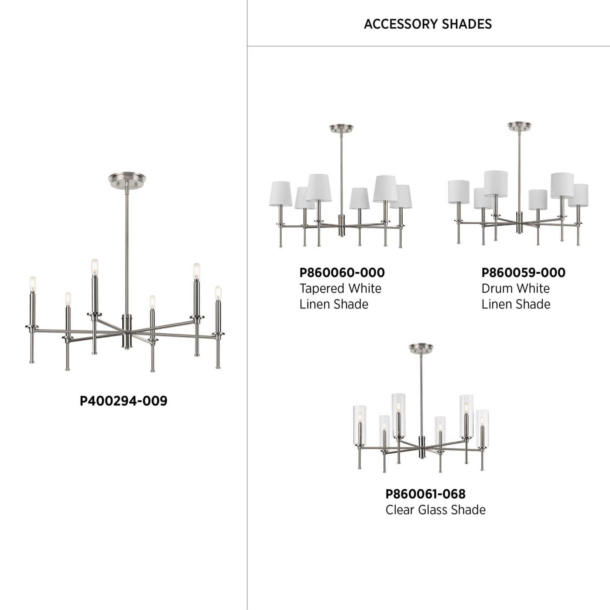 Elara 30 Inch 6 Light Chandelier by Progress Lighting