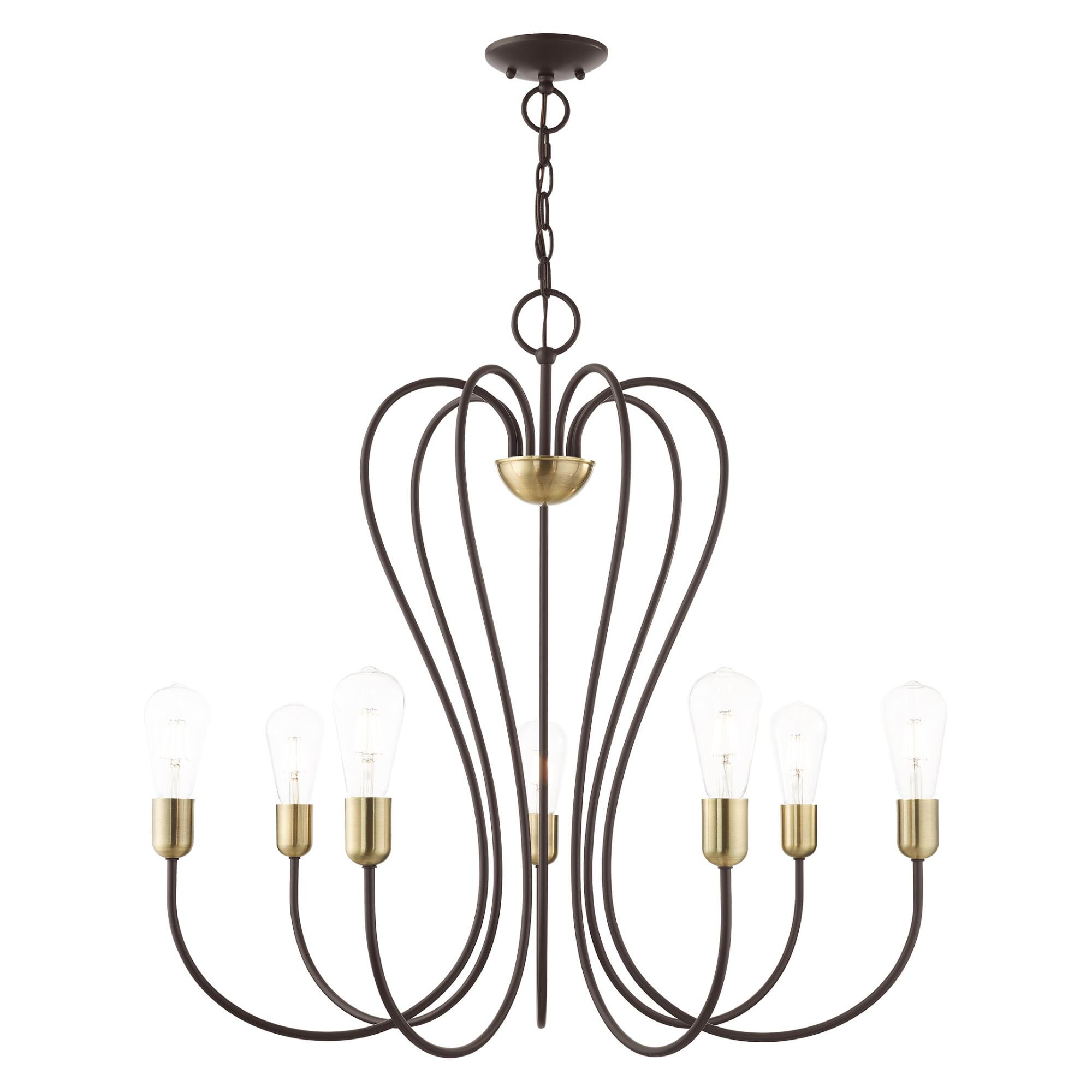 Shown in Bronze With Antique Brass Accents finish