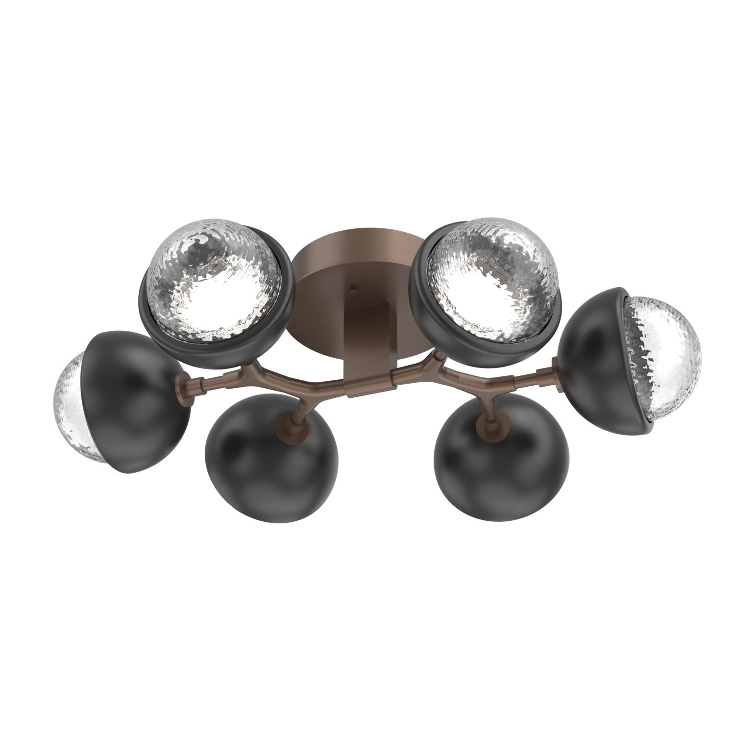 Shown in Burnished Bronze finish and Clear glass and Matte Black accent