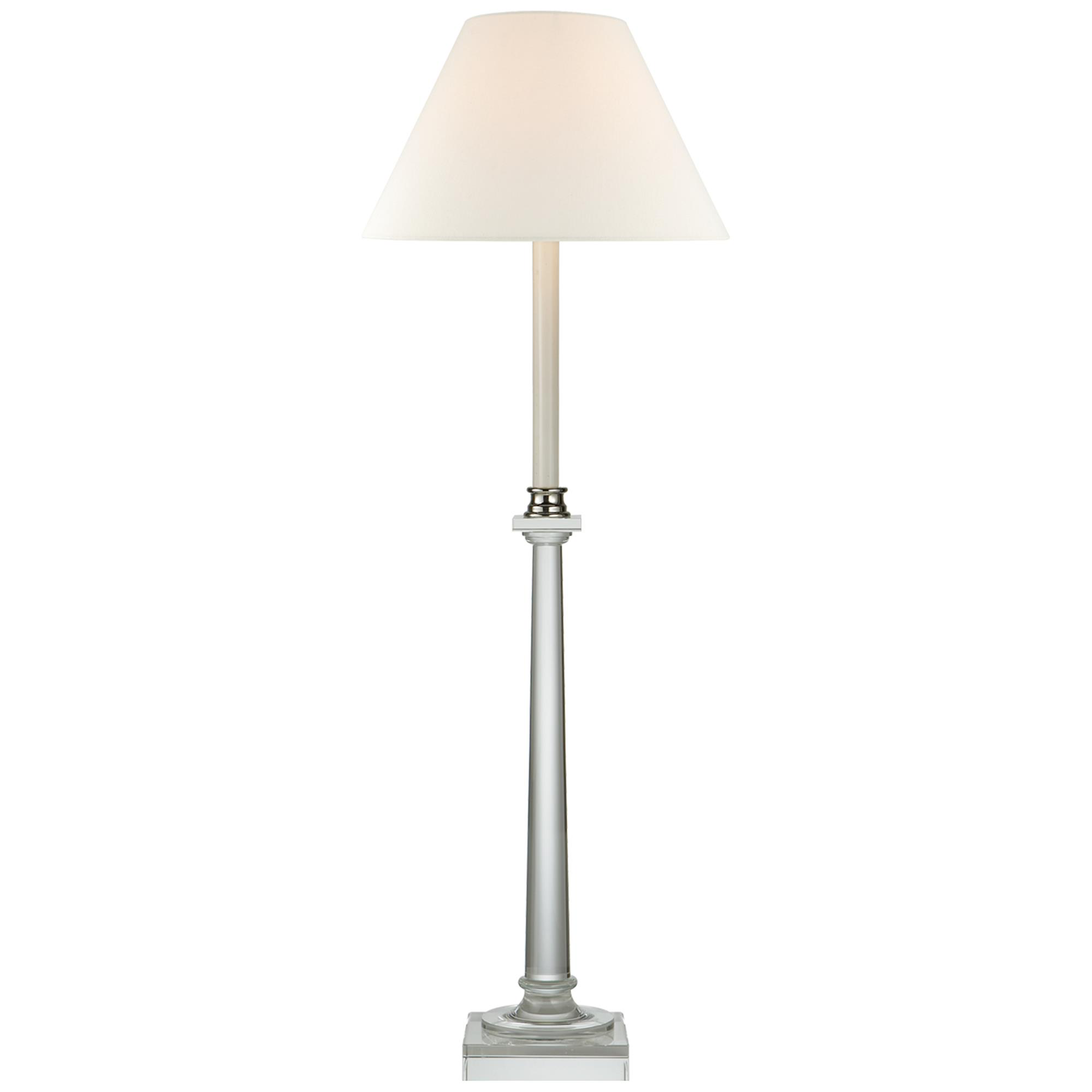Shown in Crystal finish and Linen shade