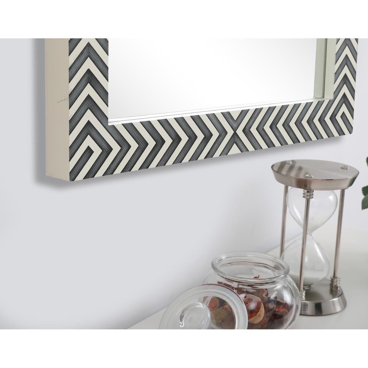 Rectangular mirror 32x27 inch in chevron Wall Mirror by Elegant Decor