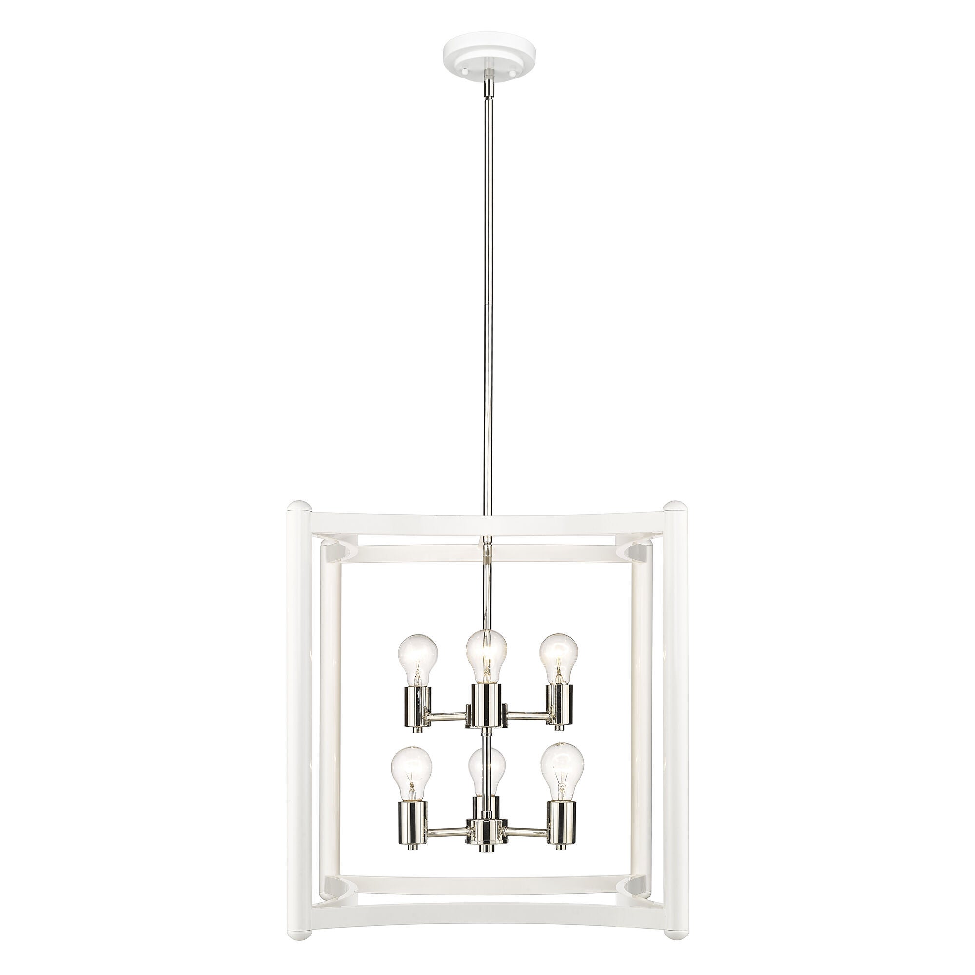Shown in White With Polished Nickel Cluster finish