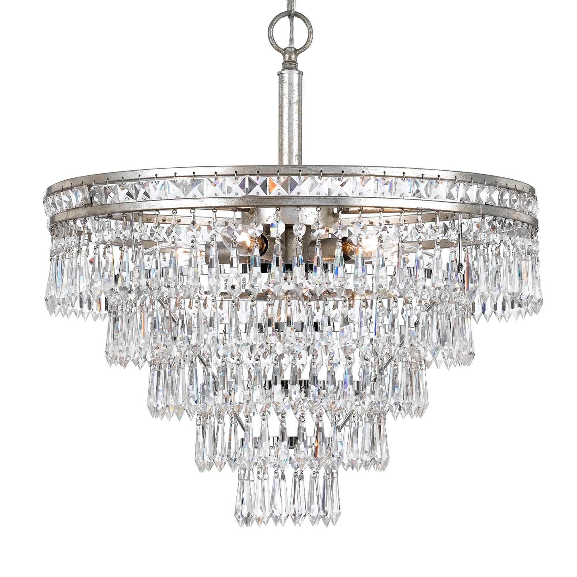 Shown in Olde Silver finish and Hand Cut Crystal crystal