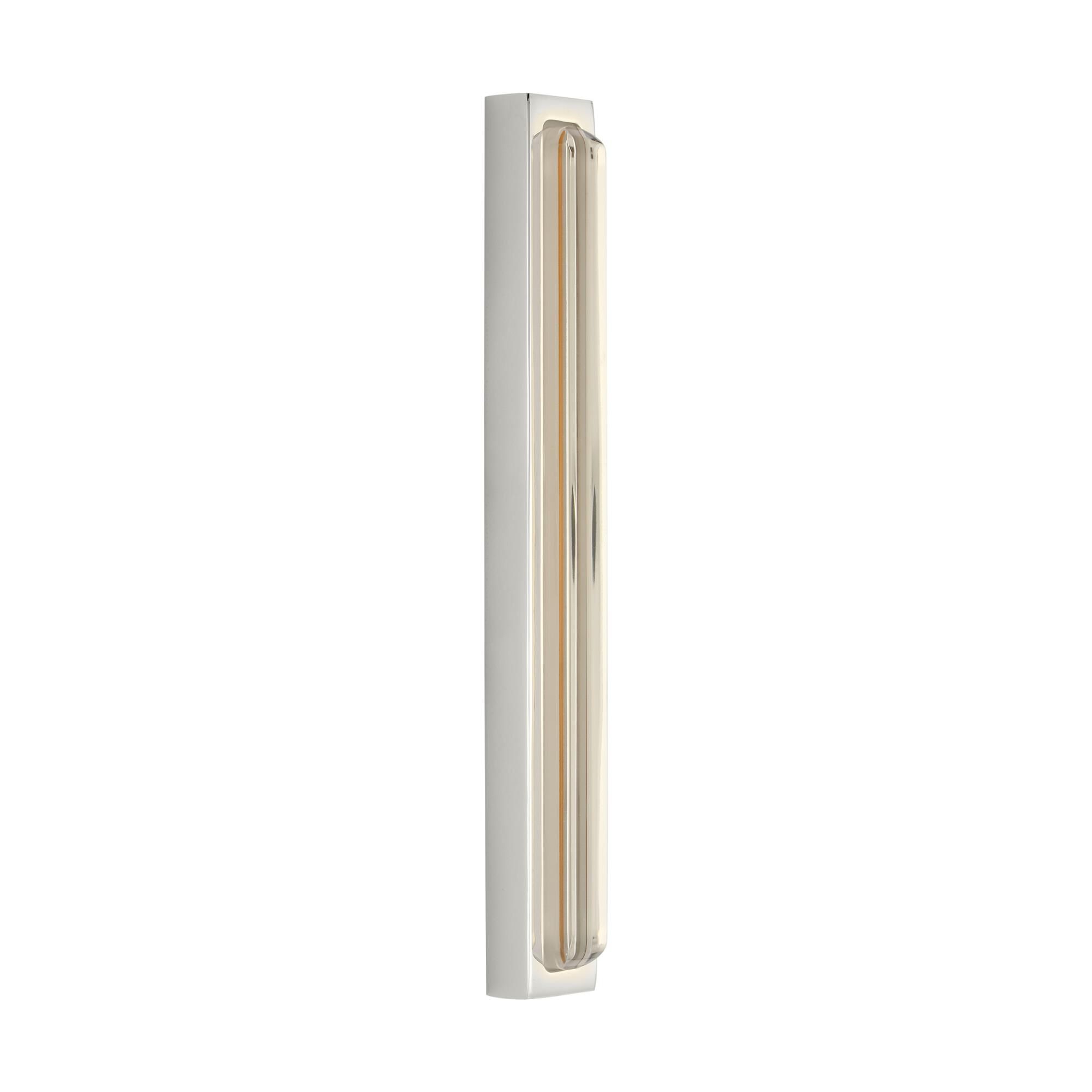 Shown in Polished Nickel finish and Clear Crystal glass