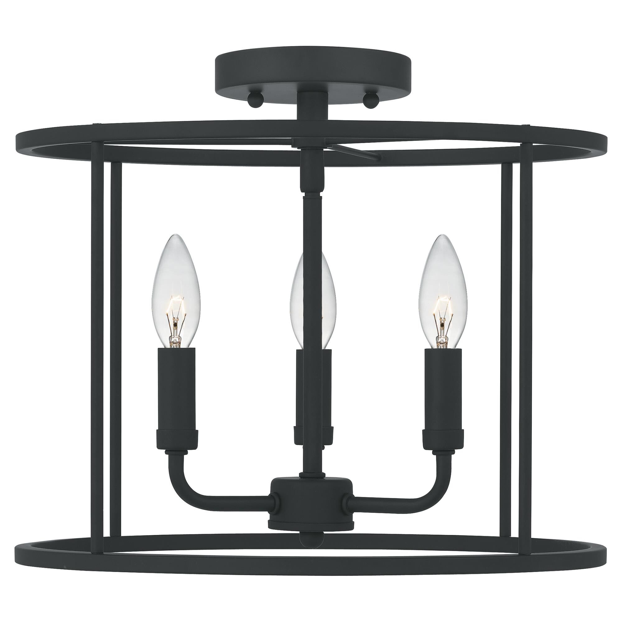 Abner 14 Inch 3 Light Semi Flush Mount by Quoizel